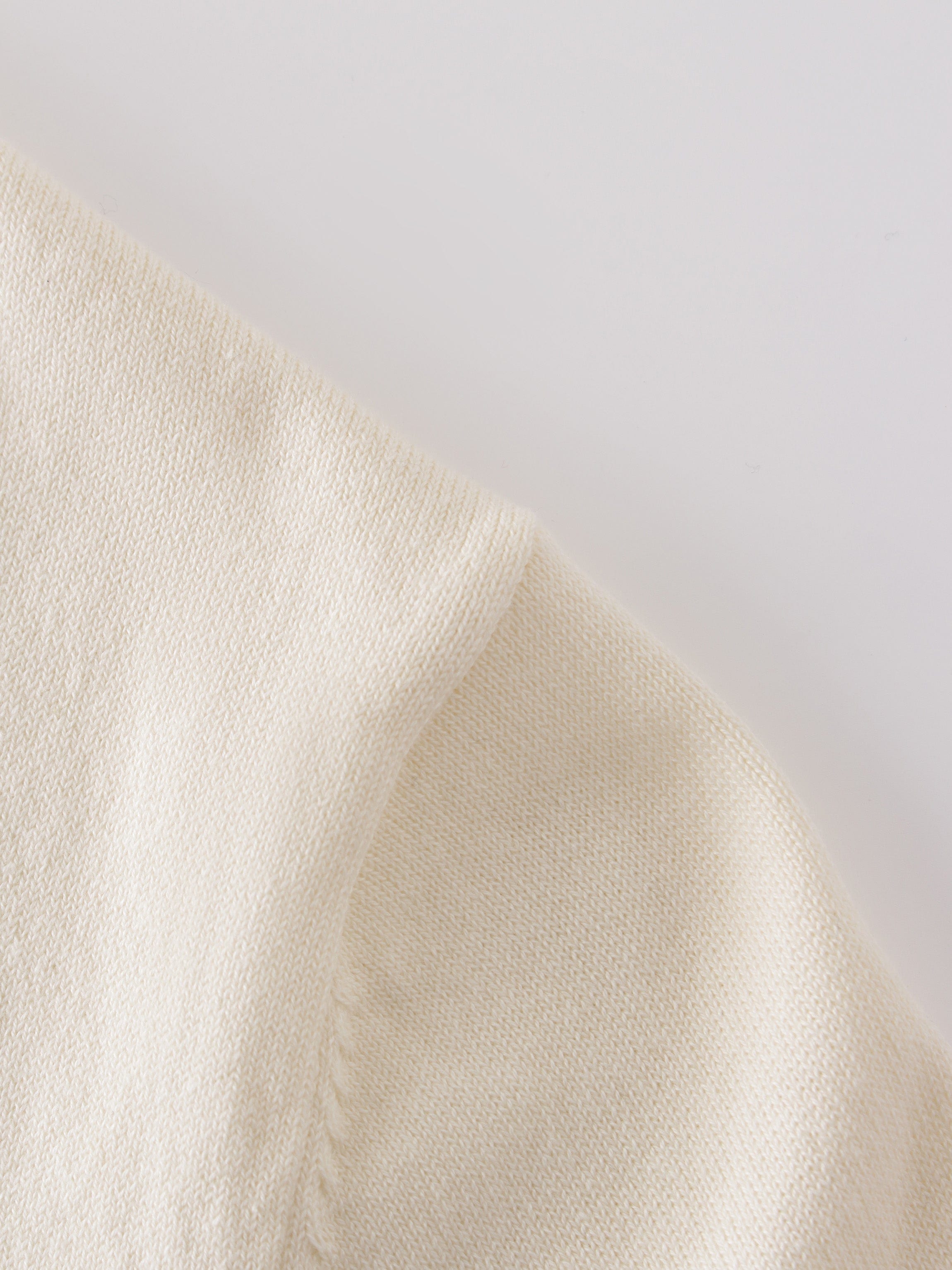 Flat Ribbed Trim Shrug-Ivory-3