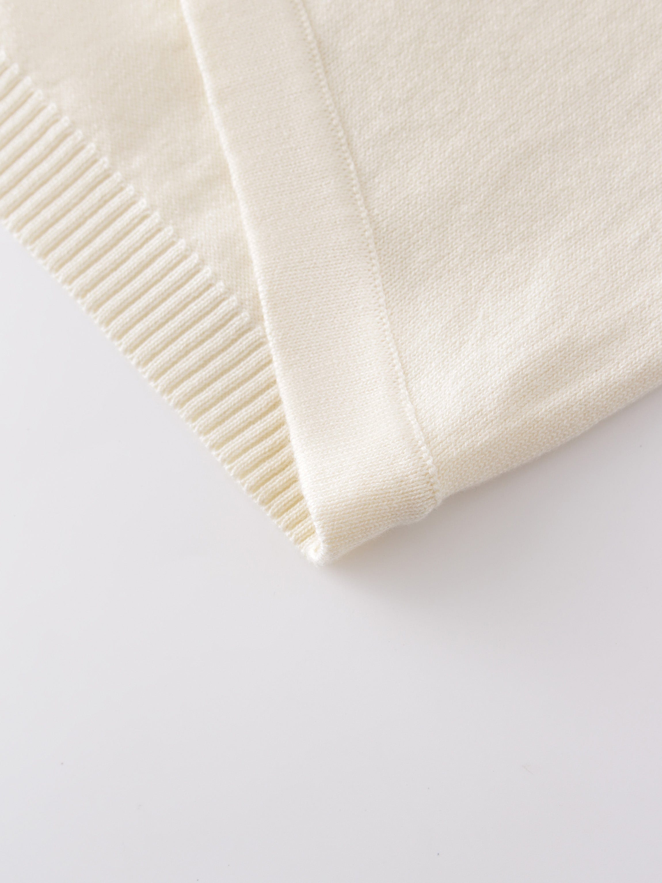 Flat Ribbed Trim Shrug-Ivory-4