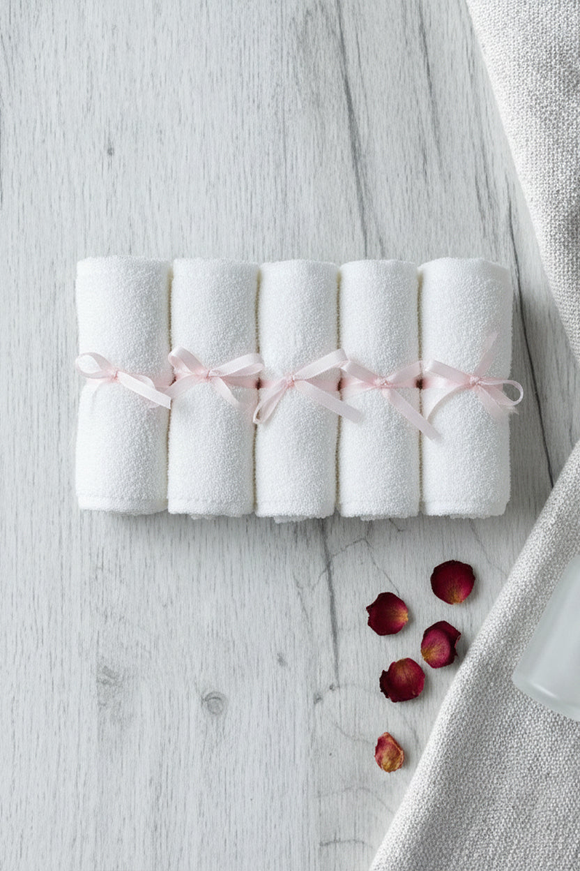 Organic Bamboo Face Towels Set of 5-3