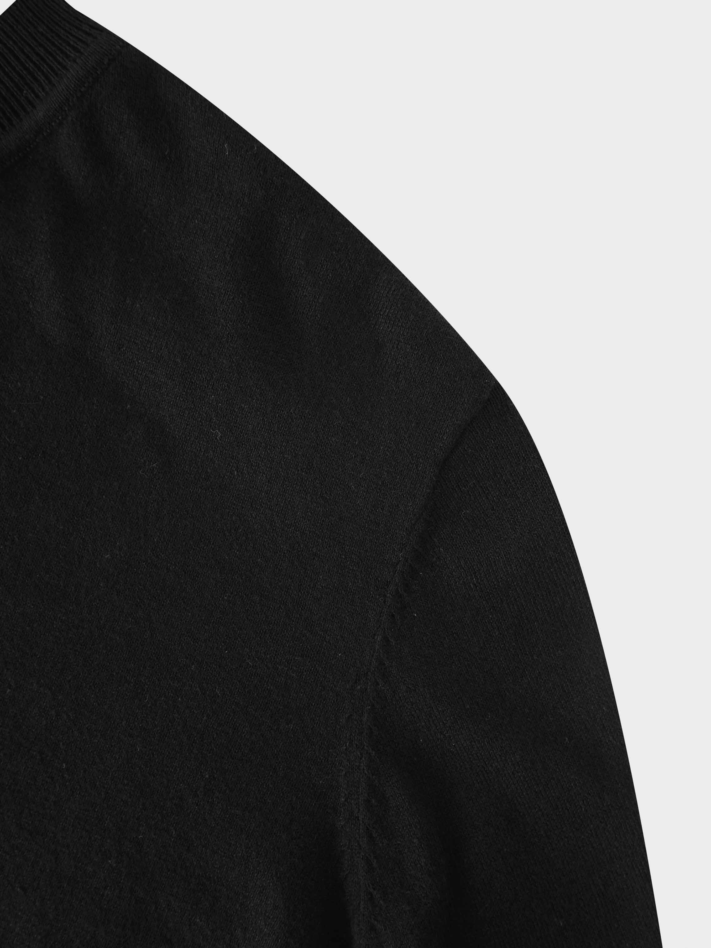 High V Lightweight Sweater-Black-3