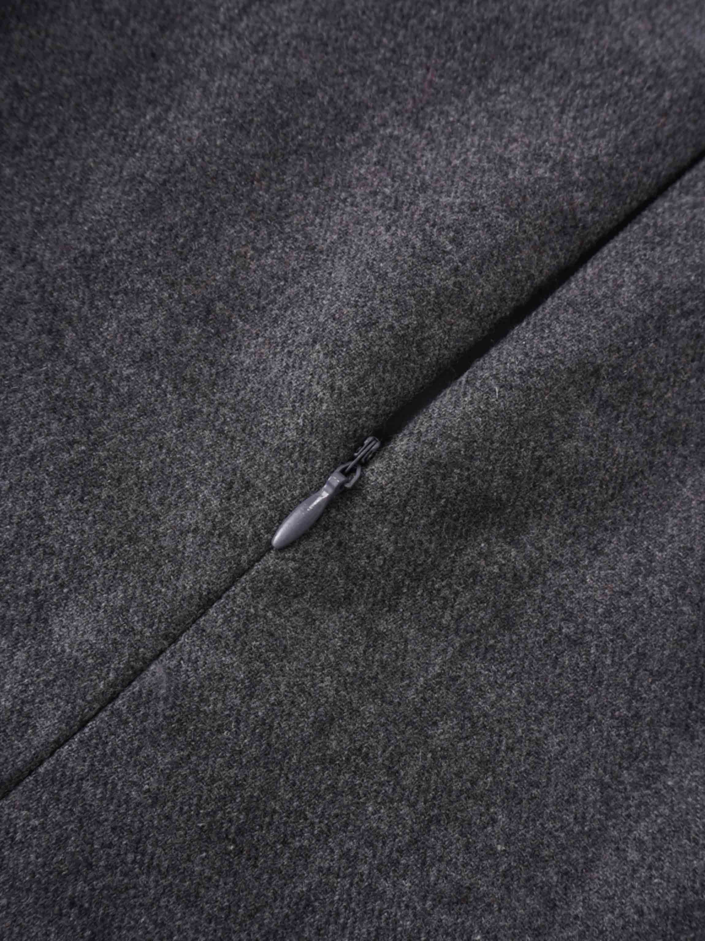 Basic Wool Blend Slip Dress-Grey-4