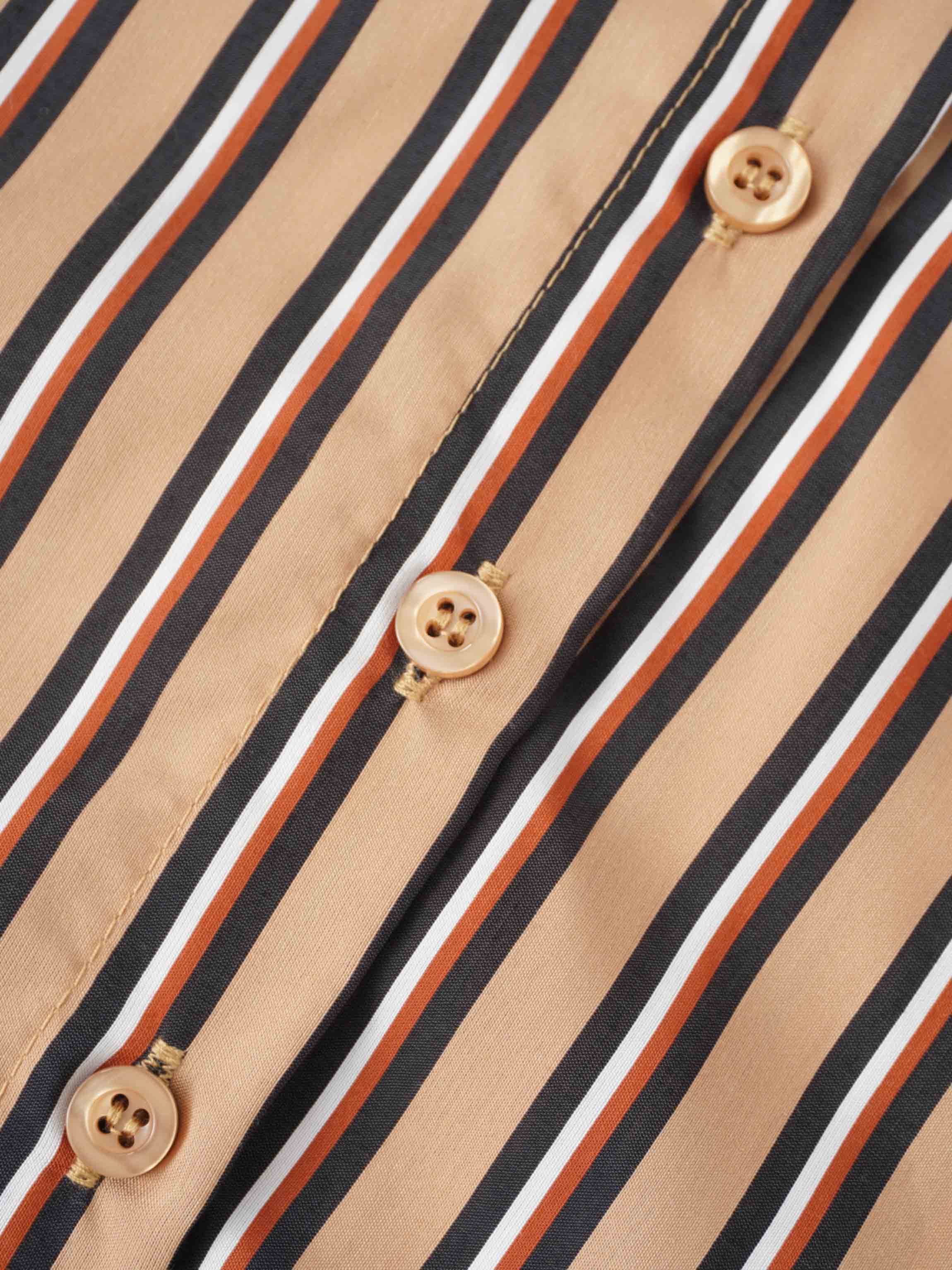 Striped Cotton Blouse-Tan Stripe-4