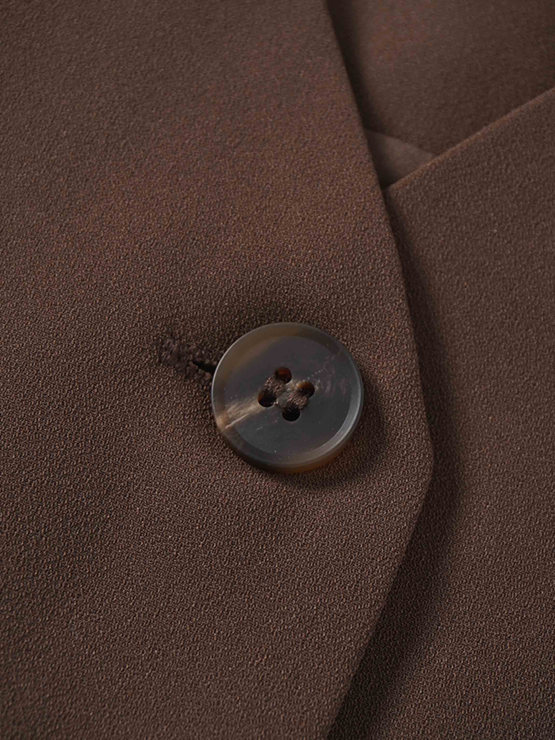 Button Down Crepe Vest-Brown-3