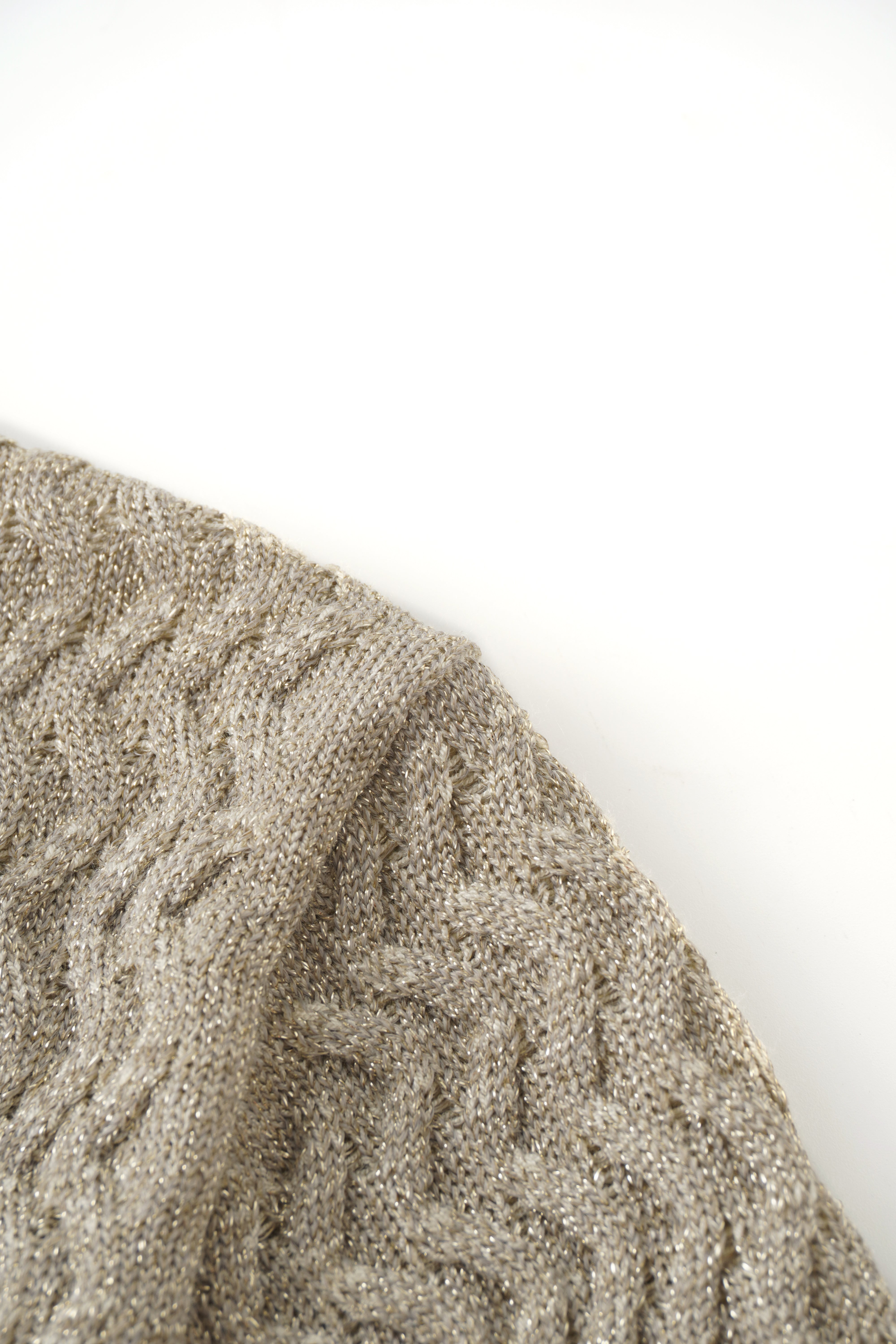 Textured Lurex Crew Sweater-Ivory-4