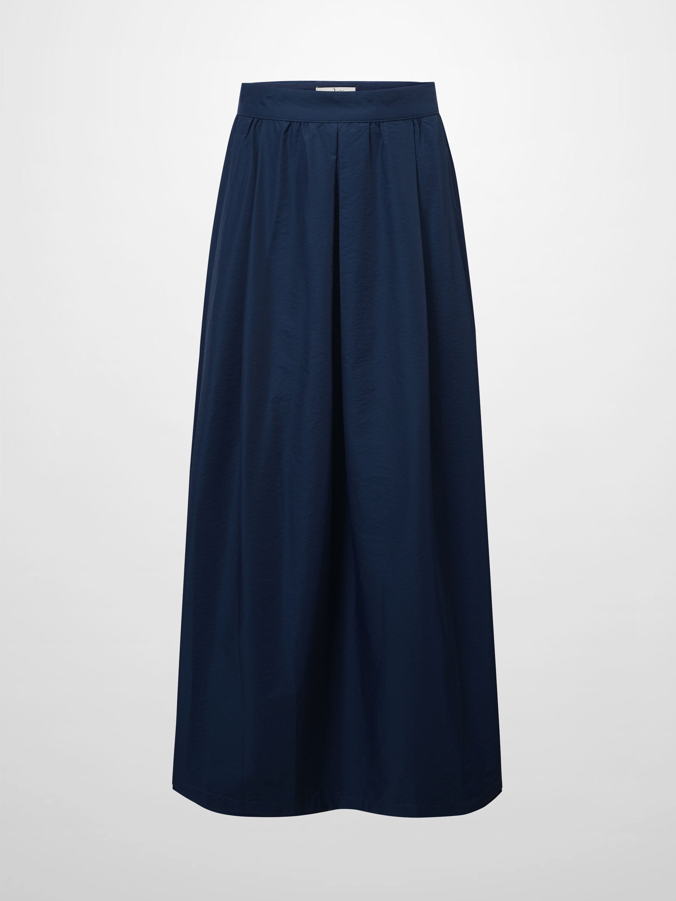 Waisted Full Taffeta Skirt-Navy-0