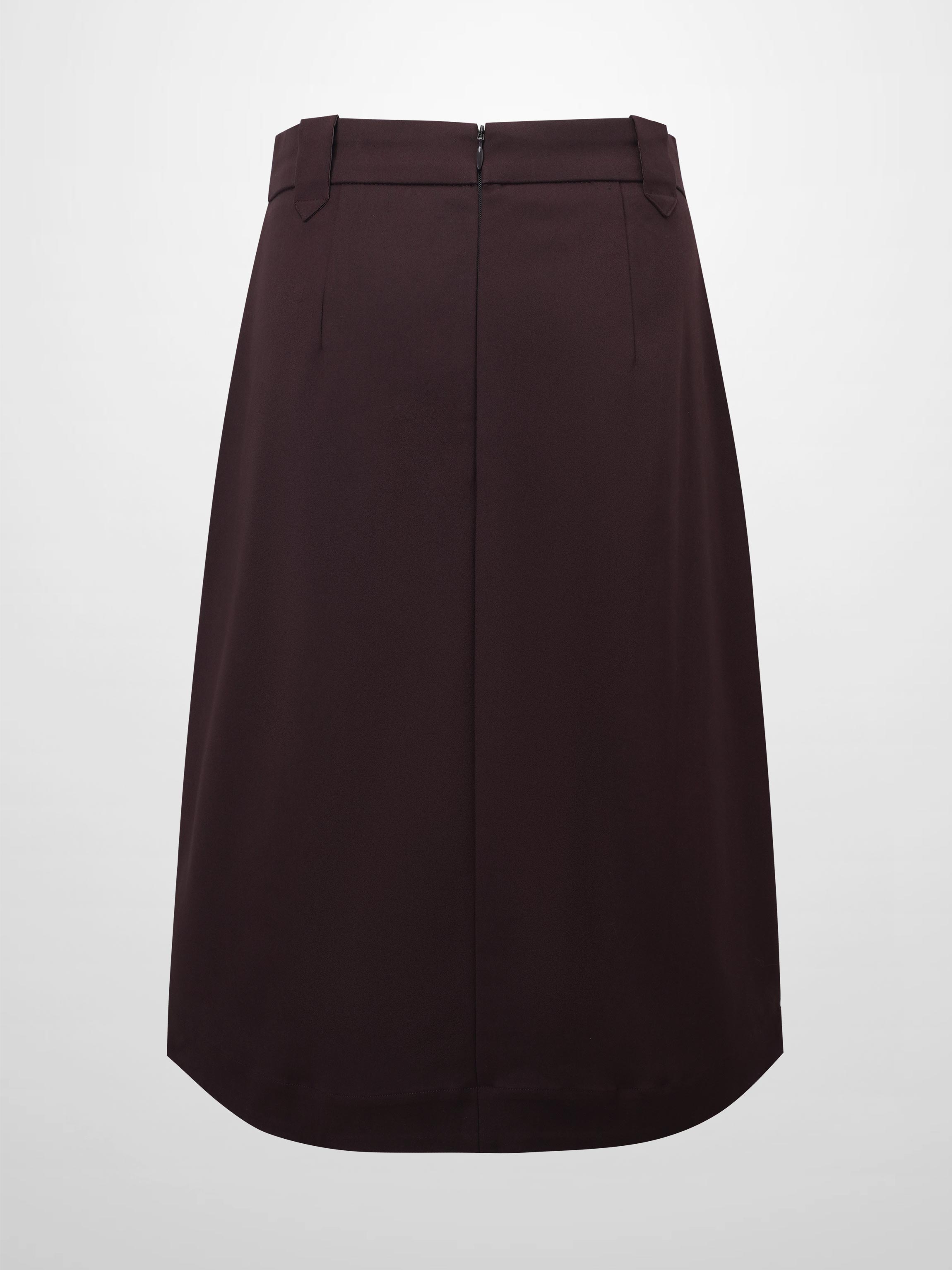 Basic A-Line Skirt-Brown-2