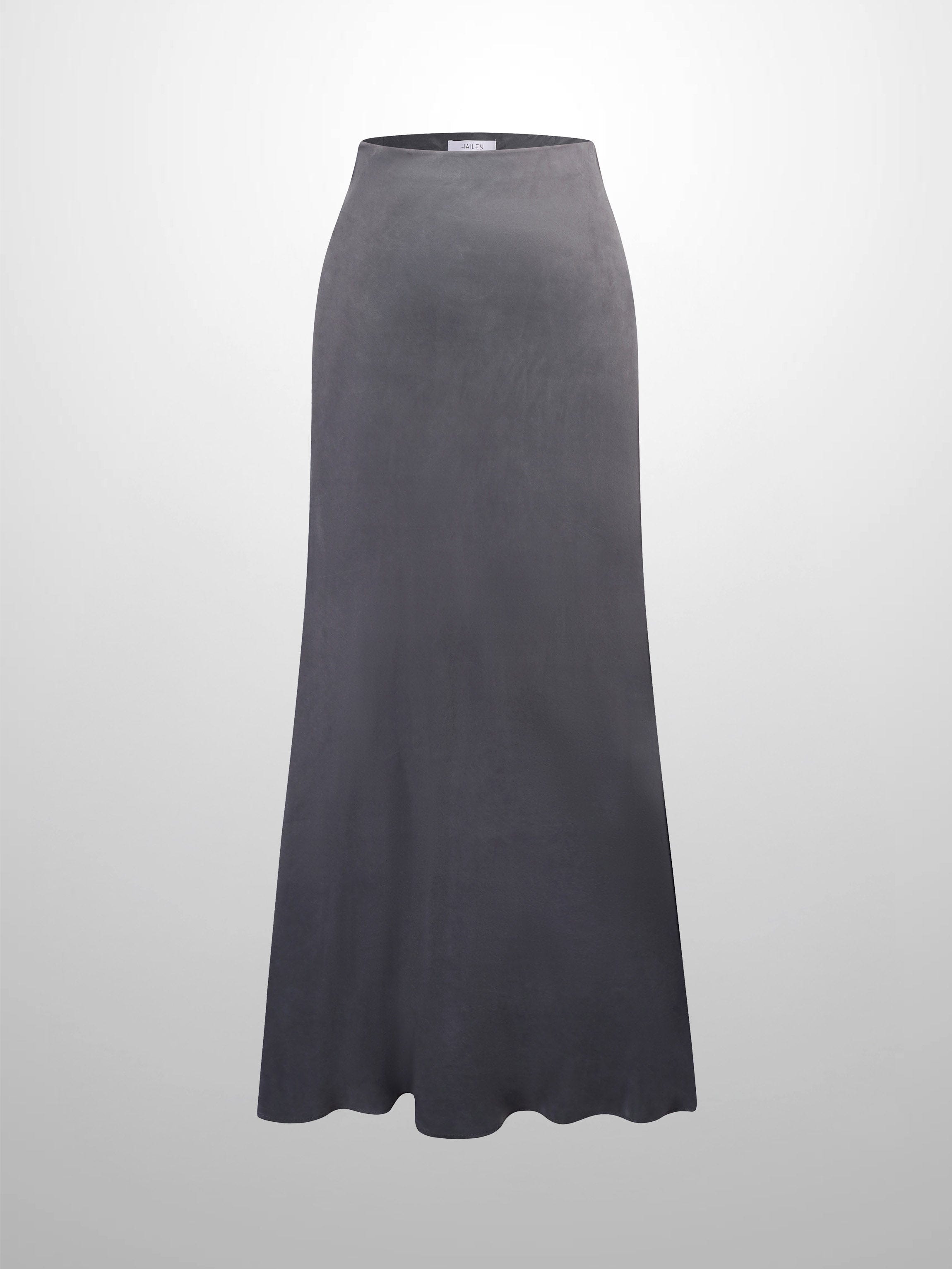 Cupro Slip Skirt-Grey-0
