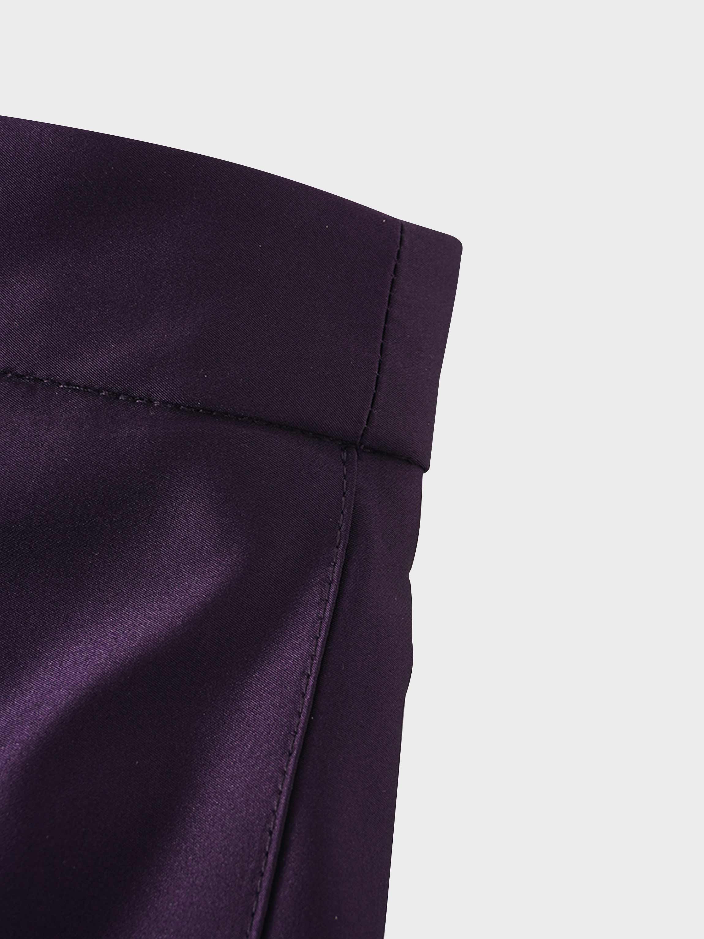 Lux Satin Pleated Skirt 26"-Wine-3
