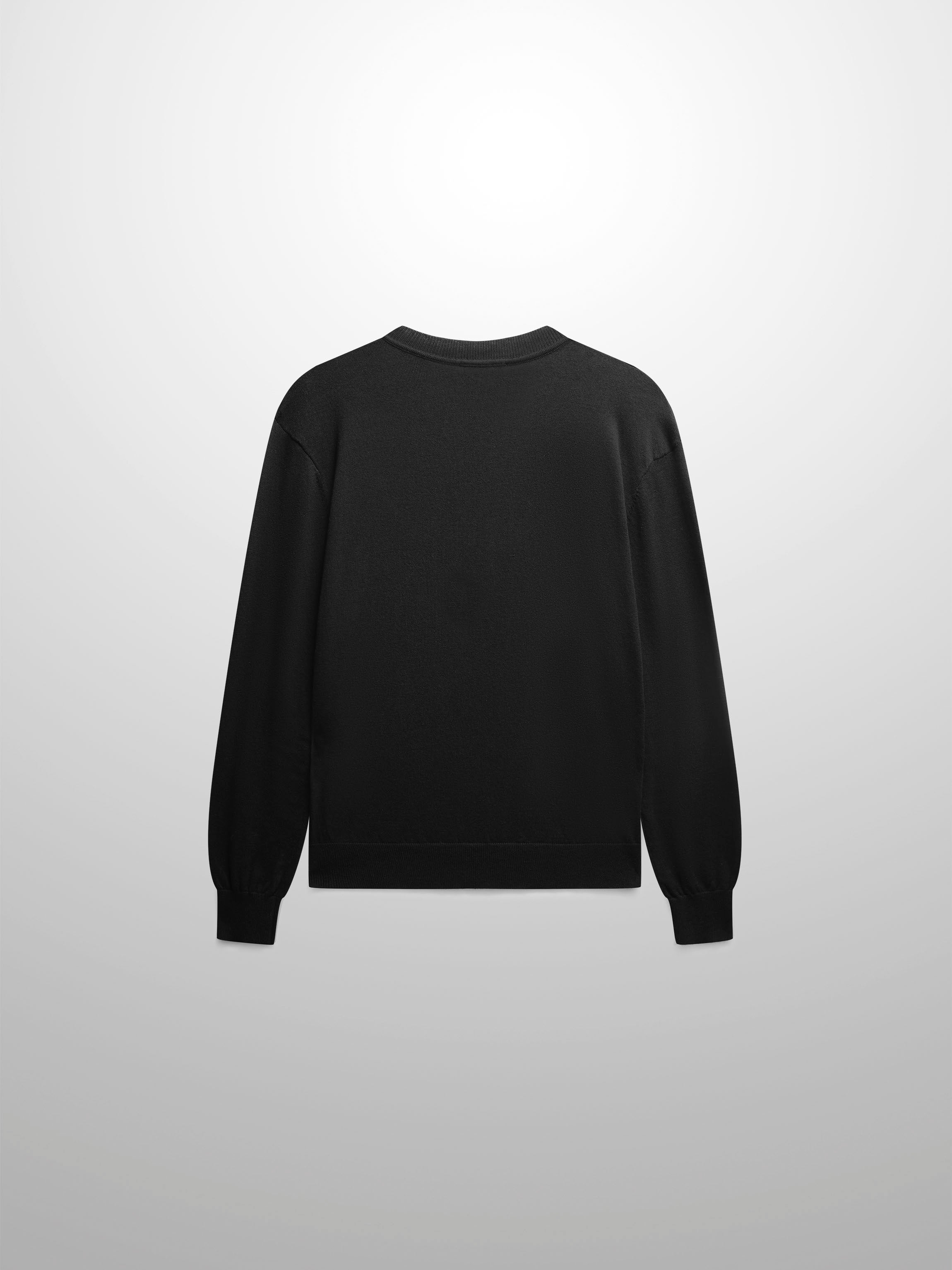 High V Lightweight Sweater-Black-1