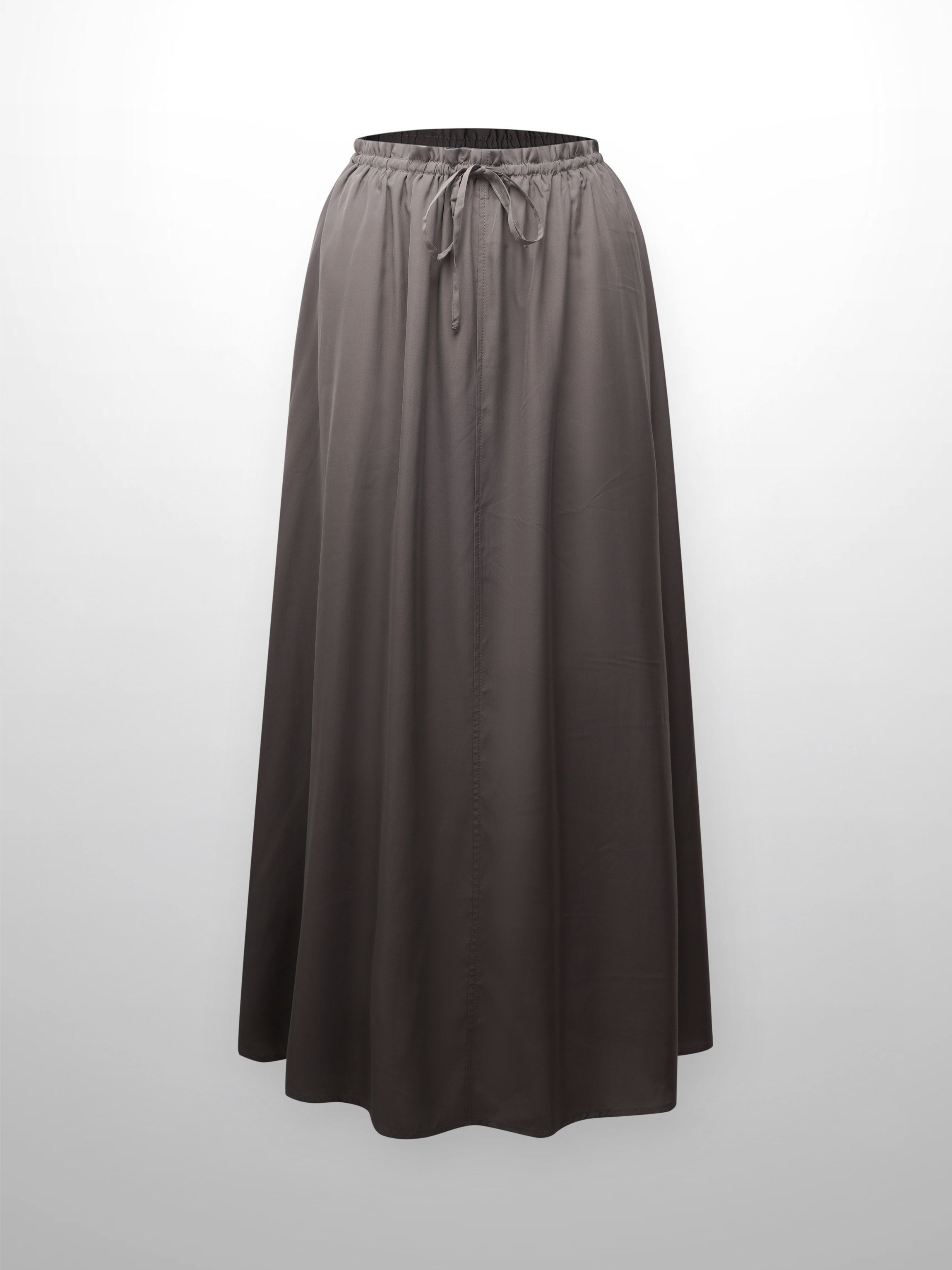 DRAWSTRING RUFFLE SKIRT-OLIVE GREEN-0