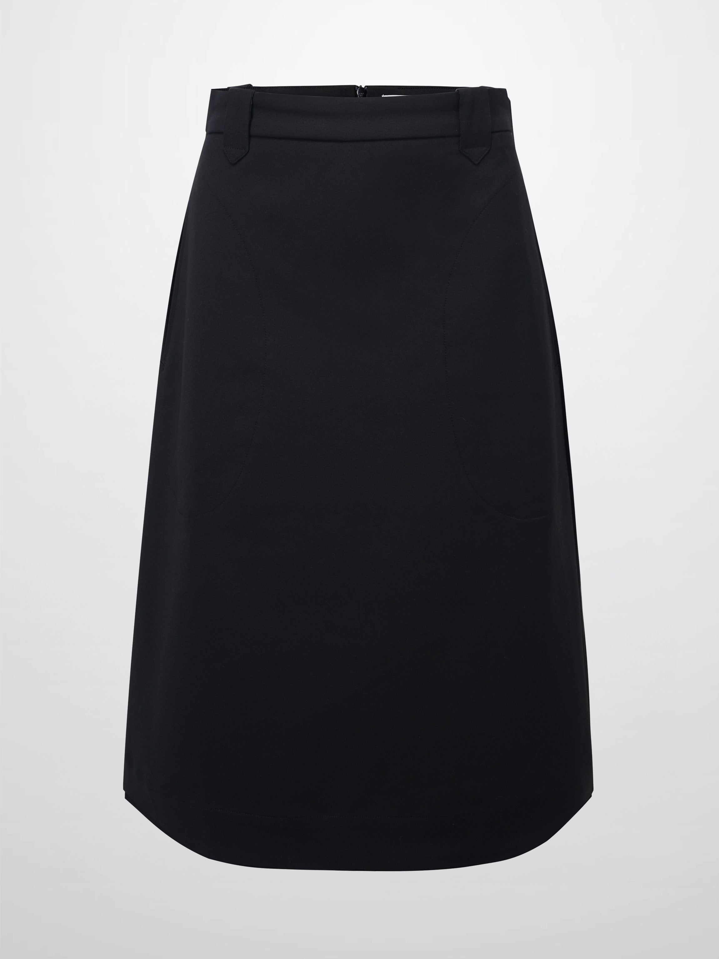 Basic A-Line Skirt-Black-1