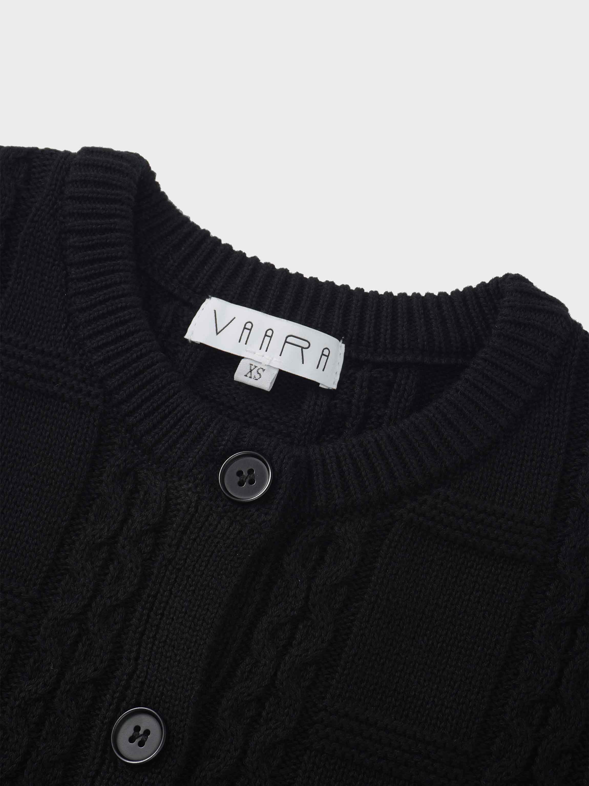 Cable Design Cardigan-Black-2