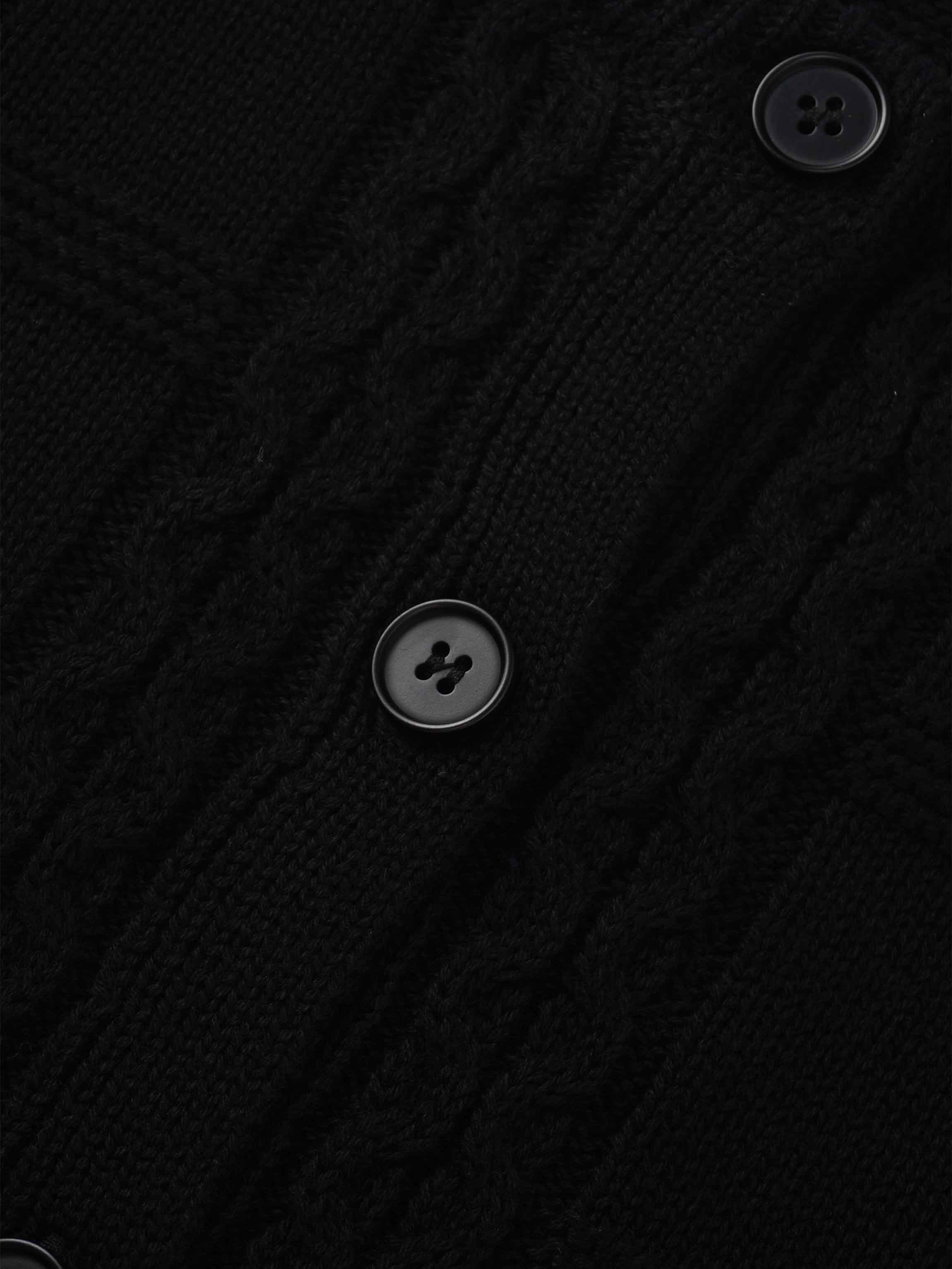 Cable Design Cardigan-Black-3