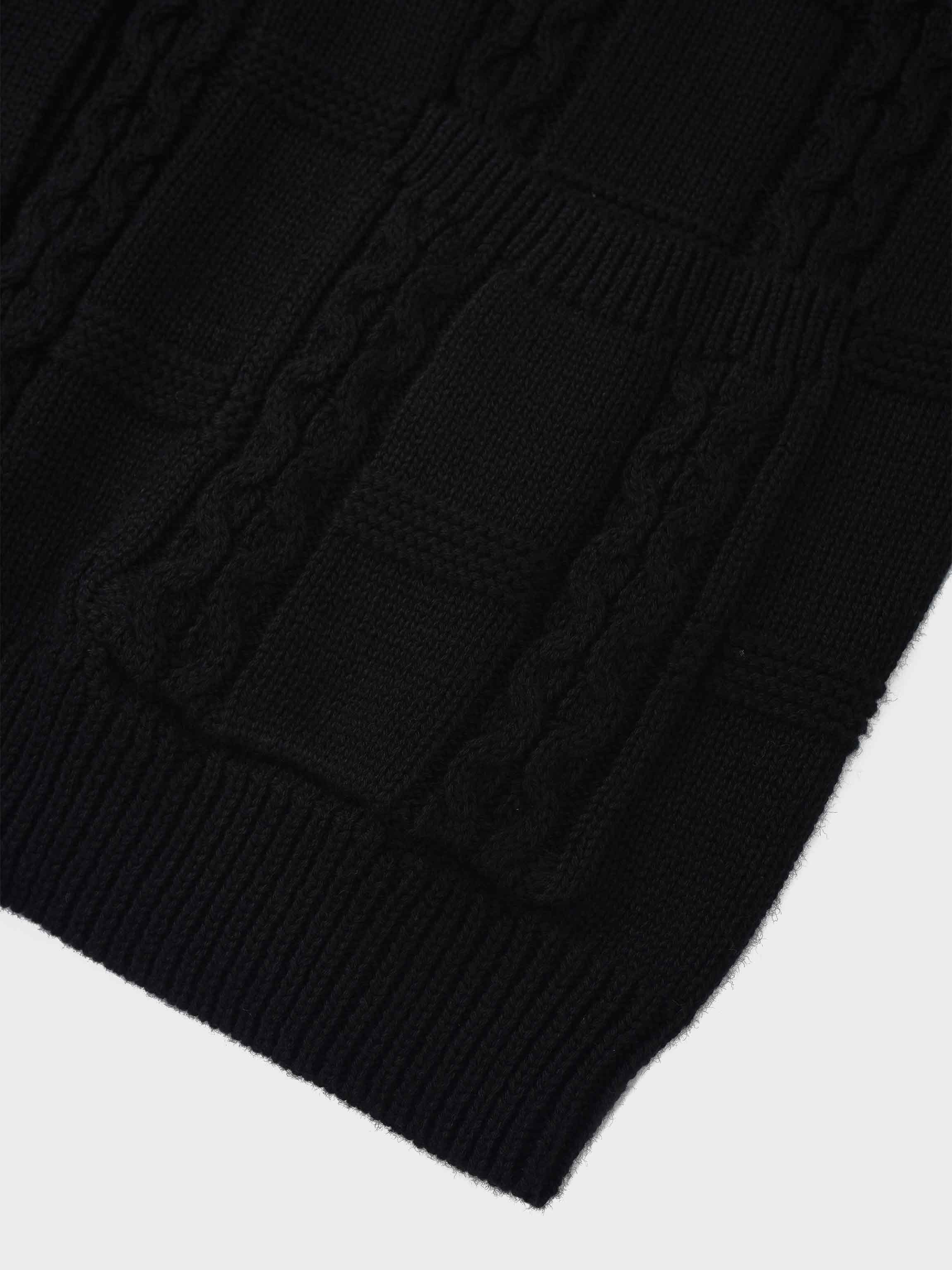 Cable Design Cardigan-Black-4