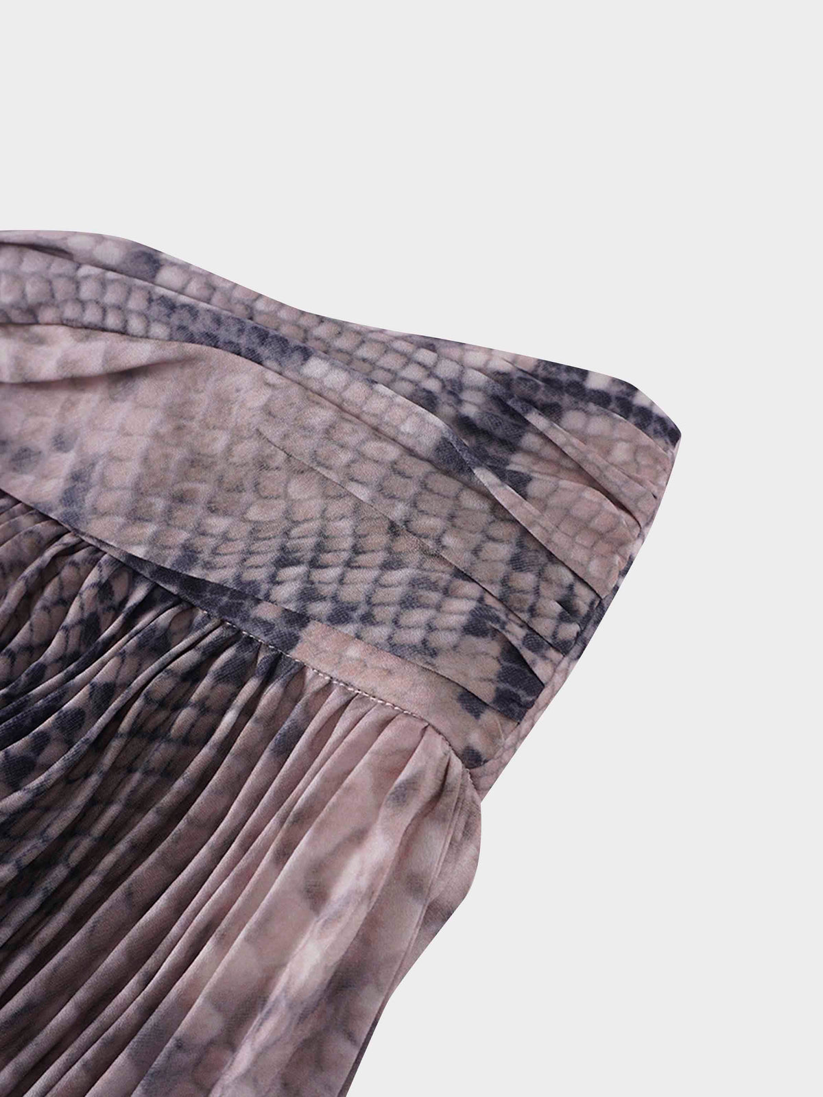 Ruched Waist Skirt- Snake Print-4