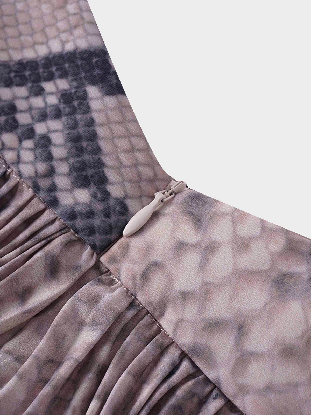 Ruched Waist Skirt- Snake Print-3
