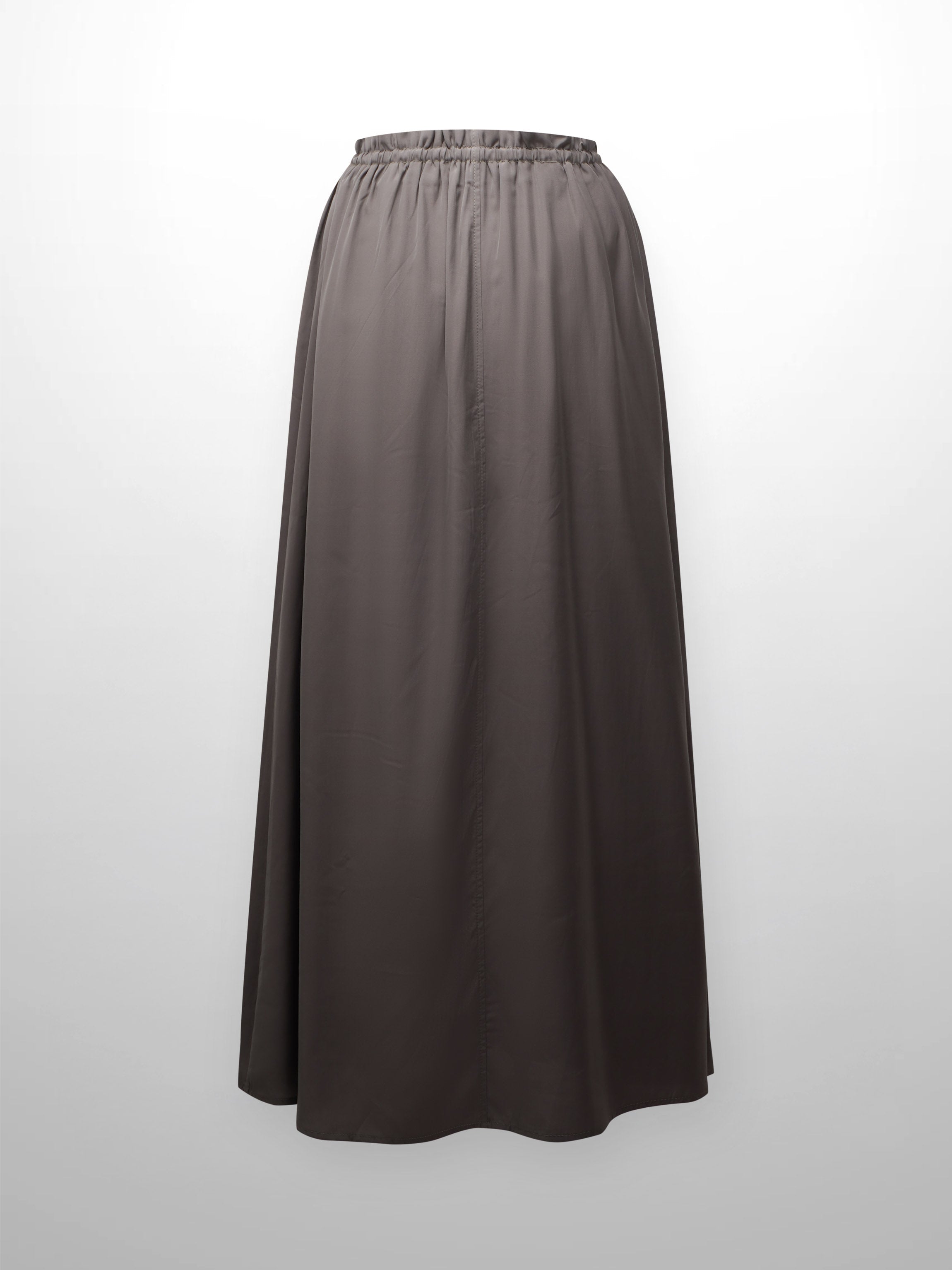 DRAWSTRING RUFFLE SKIRT-OLIVE GREEN-1