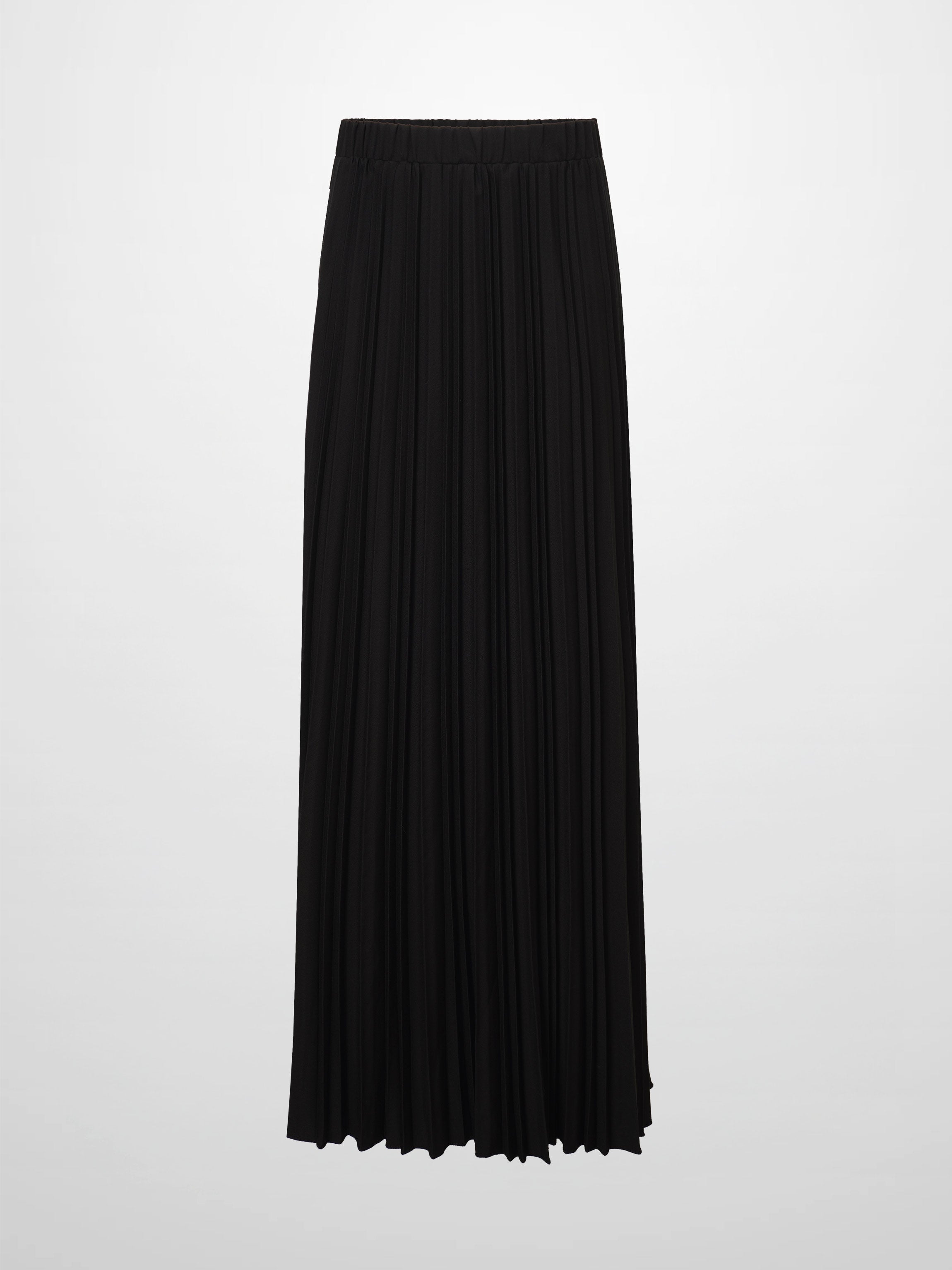 Mix Pleat Skirt-Black-2