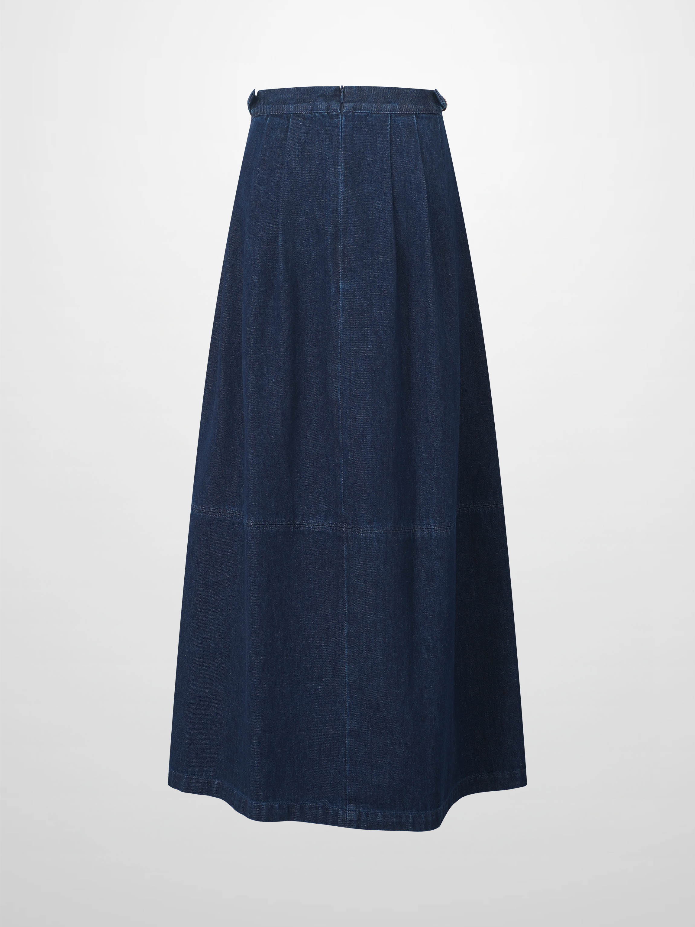 Side Buckle Denim Skirt-Blue-2