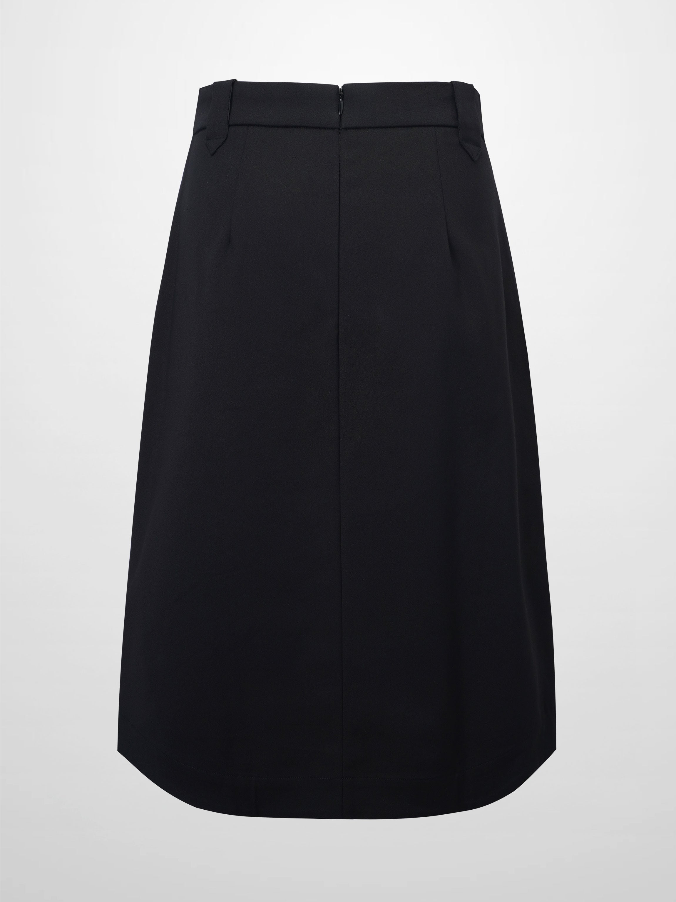 Basic A-Line Skirt-Black-2