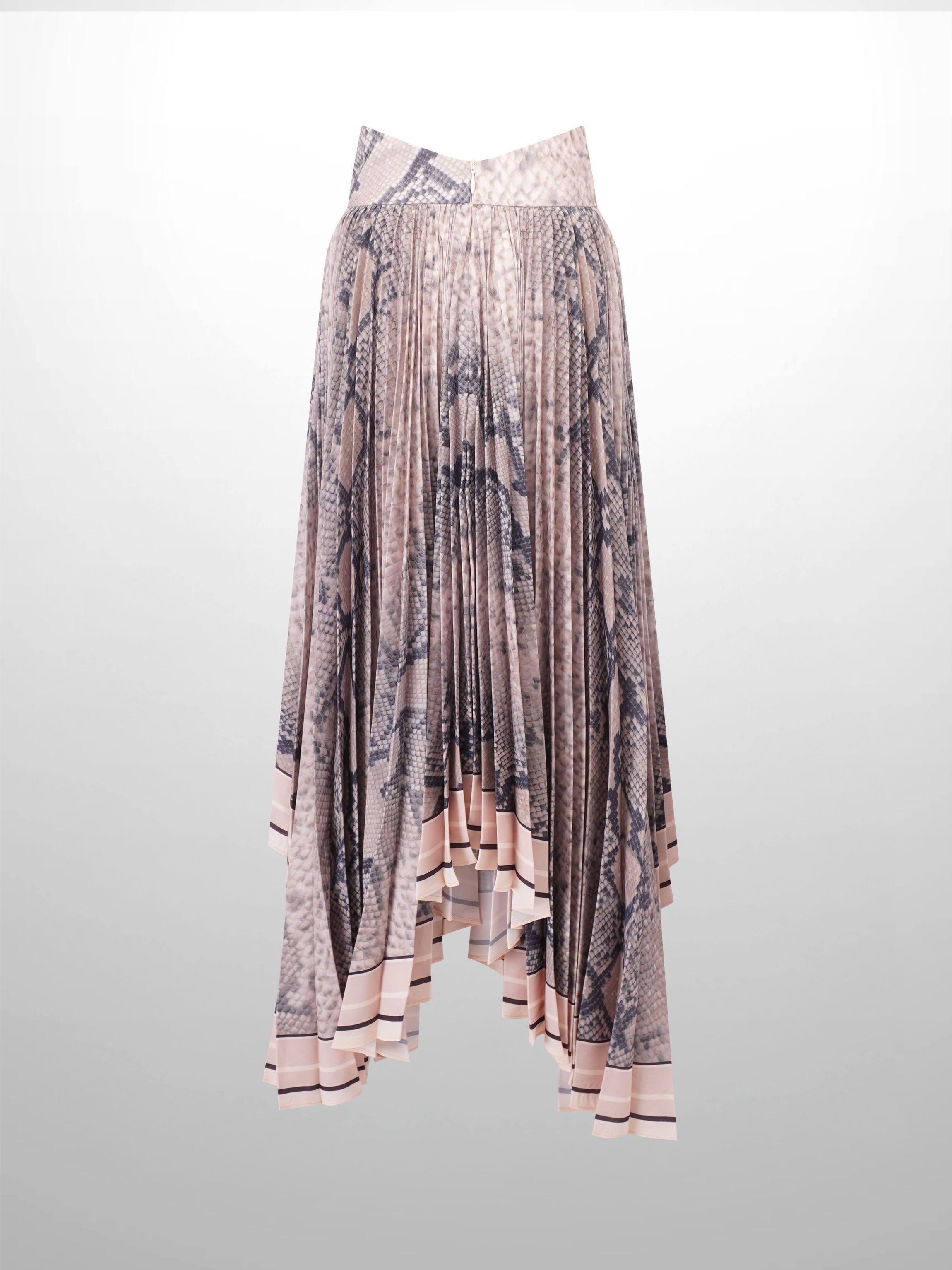 Ruched Waist Skirt- Snake Print-1