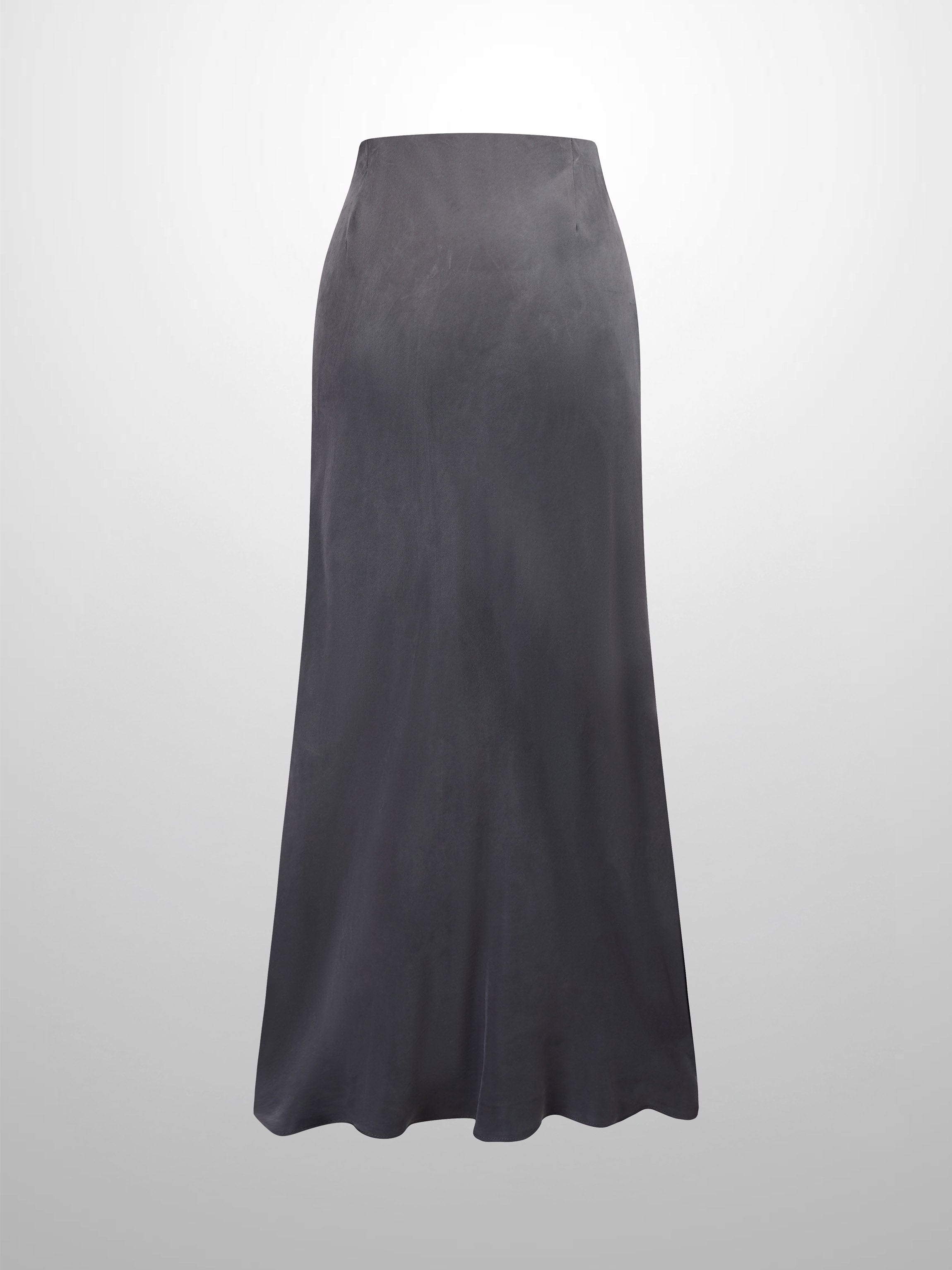 Cupro Slip Skirt-Grey-1