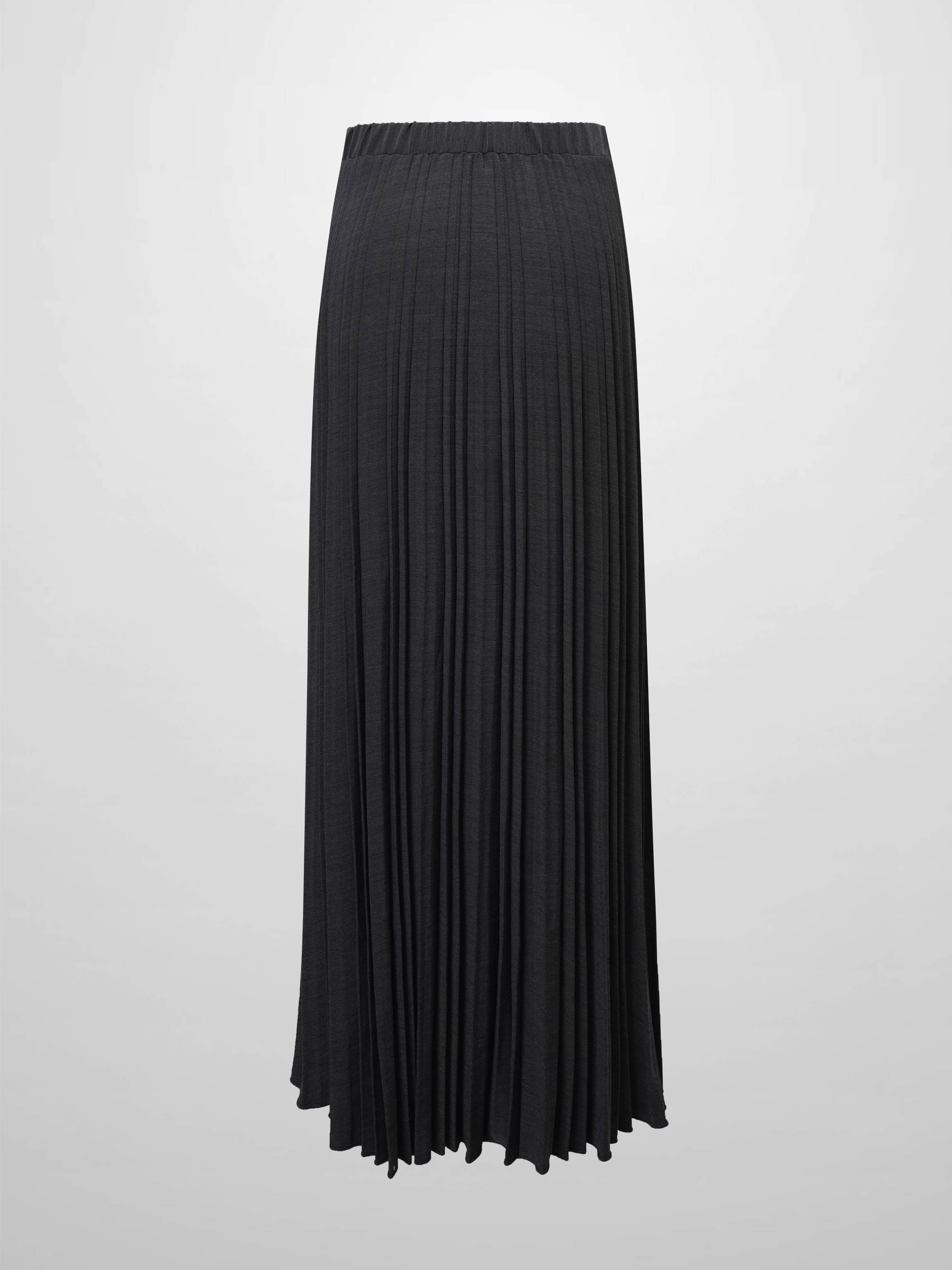 Mix Pleat Skirt-Denim Grey-1