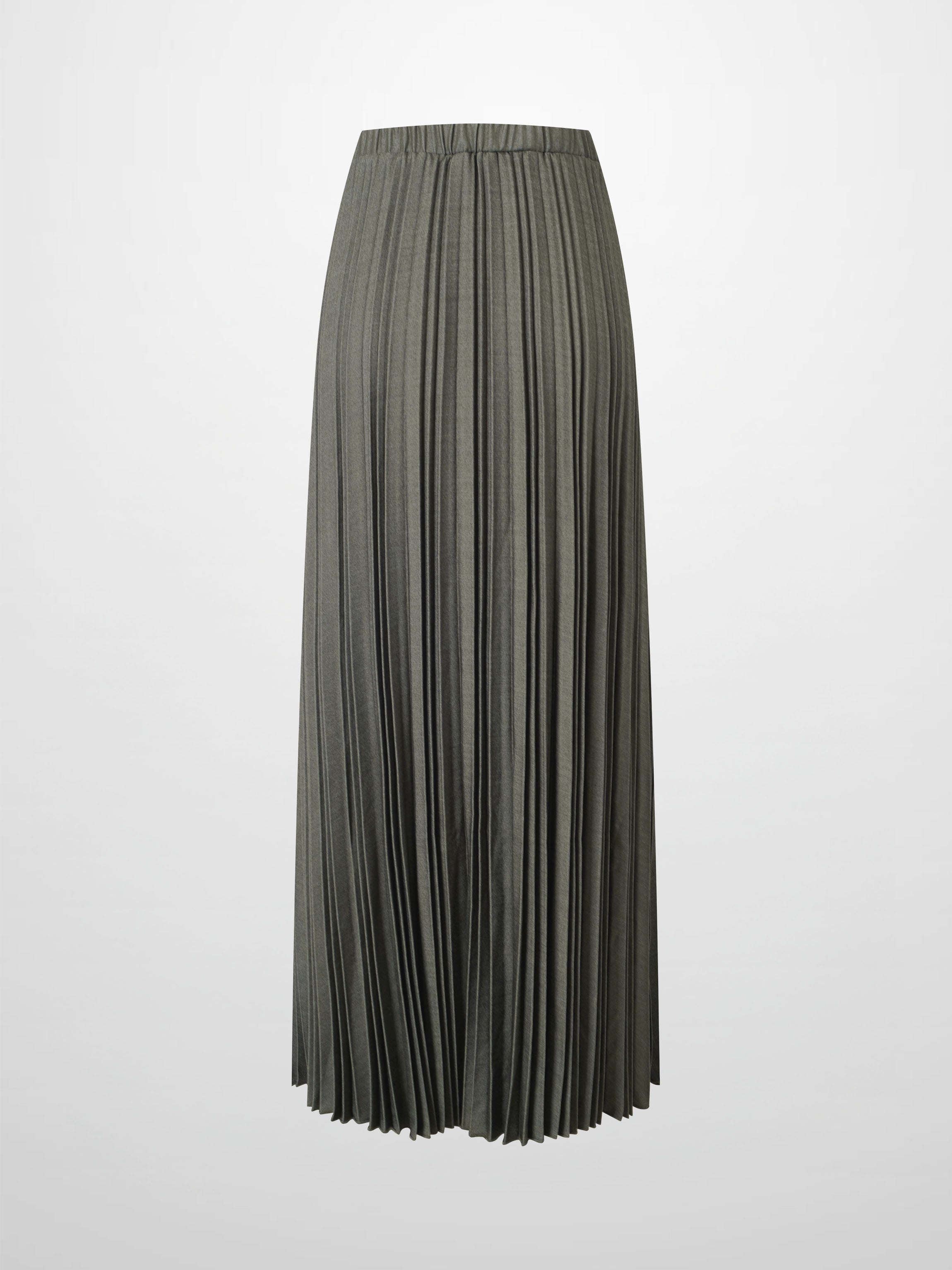 Thin Pleated Skirt-Olive-1