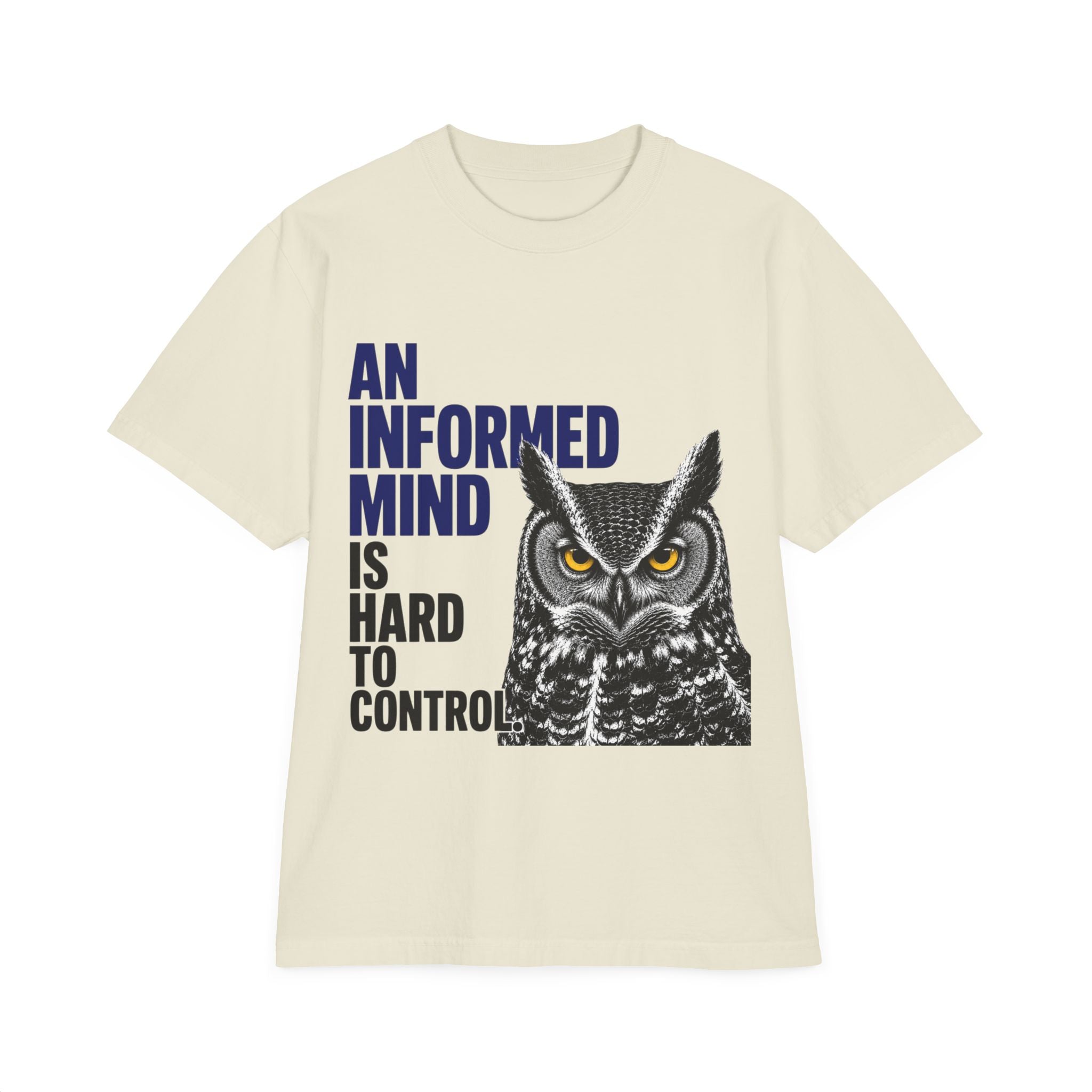 The “Informed Mind” Vintage Owl Drop Shoulder Tee