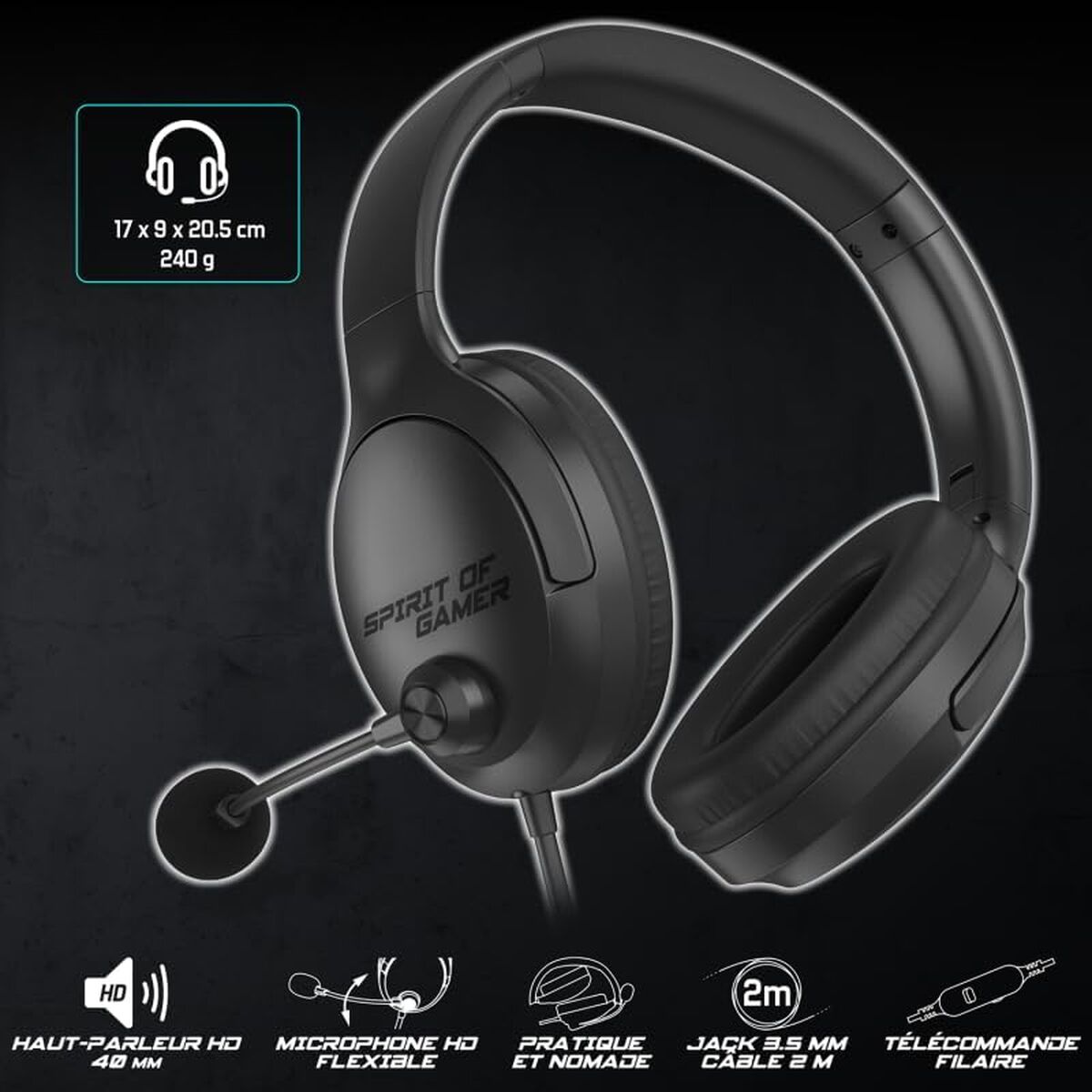 Headphones with Microphone Spirit of Gamer Pro H4 Black-7