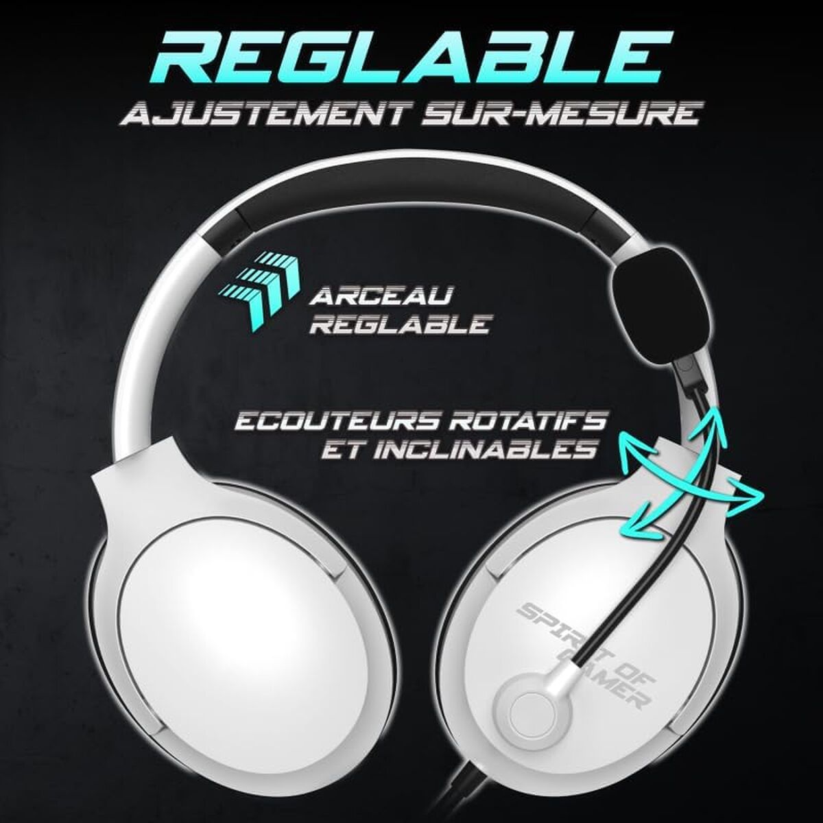 Headphones with Microphone Spirit of Gamer Pro H4 White-4