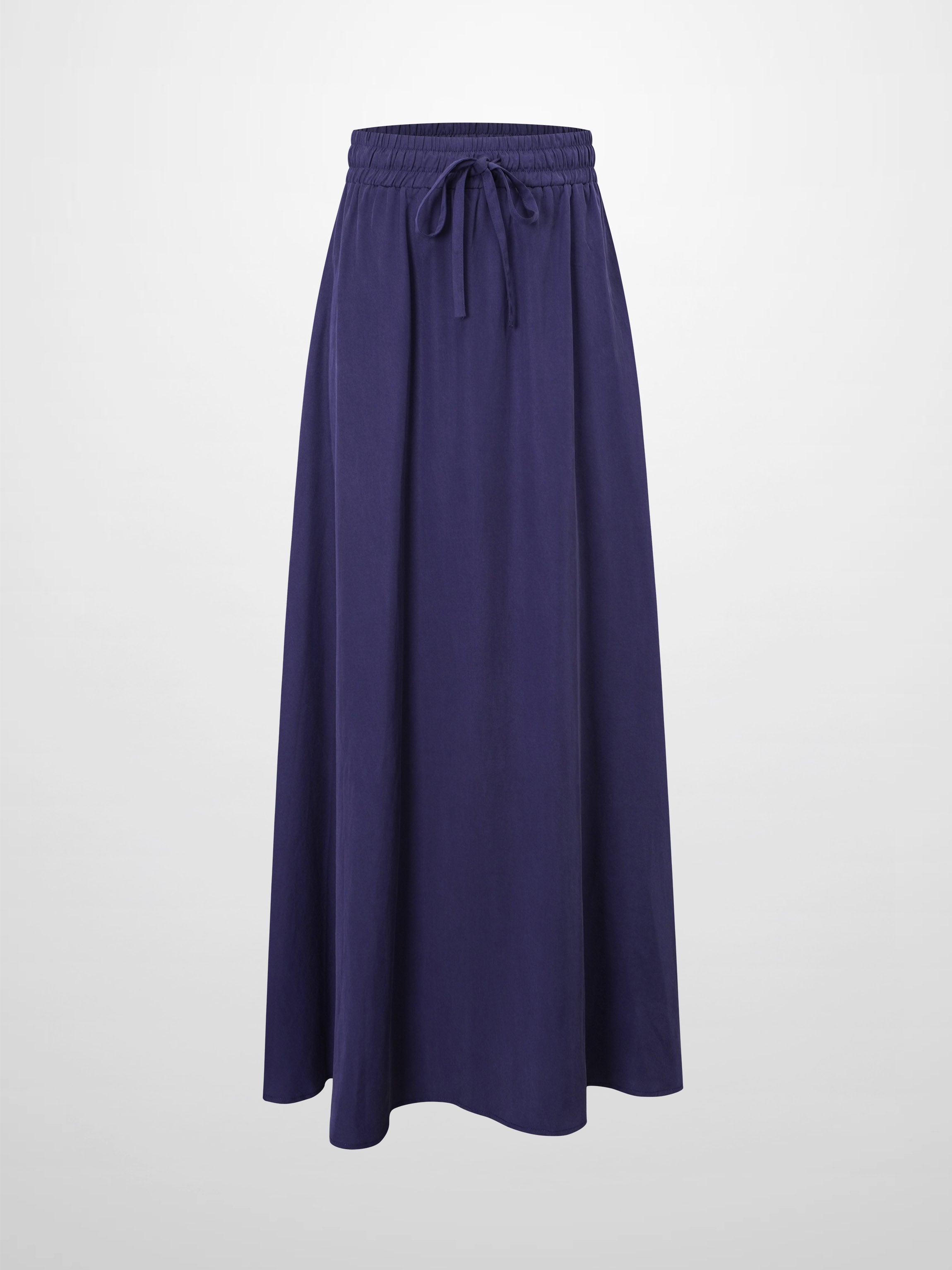 Drawstring Circle Skirt-Navy-0