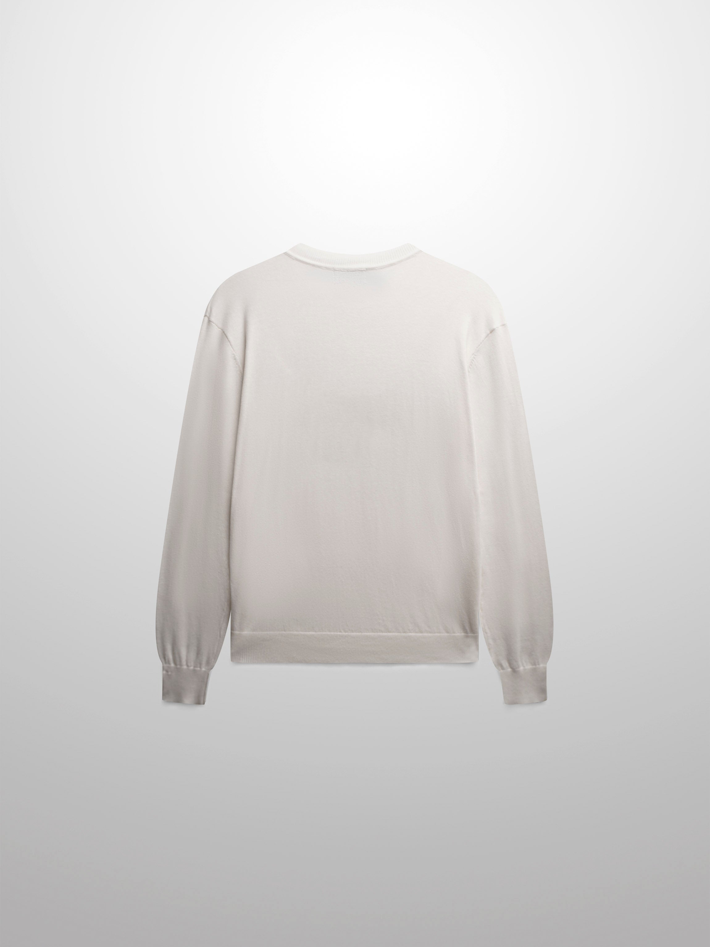High V Lightweight Sweater-White-2