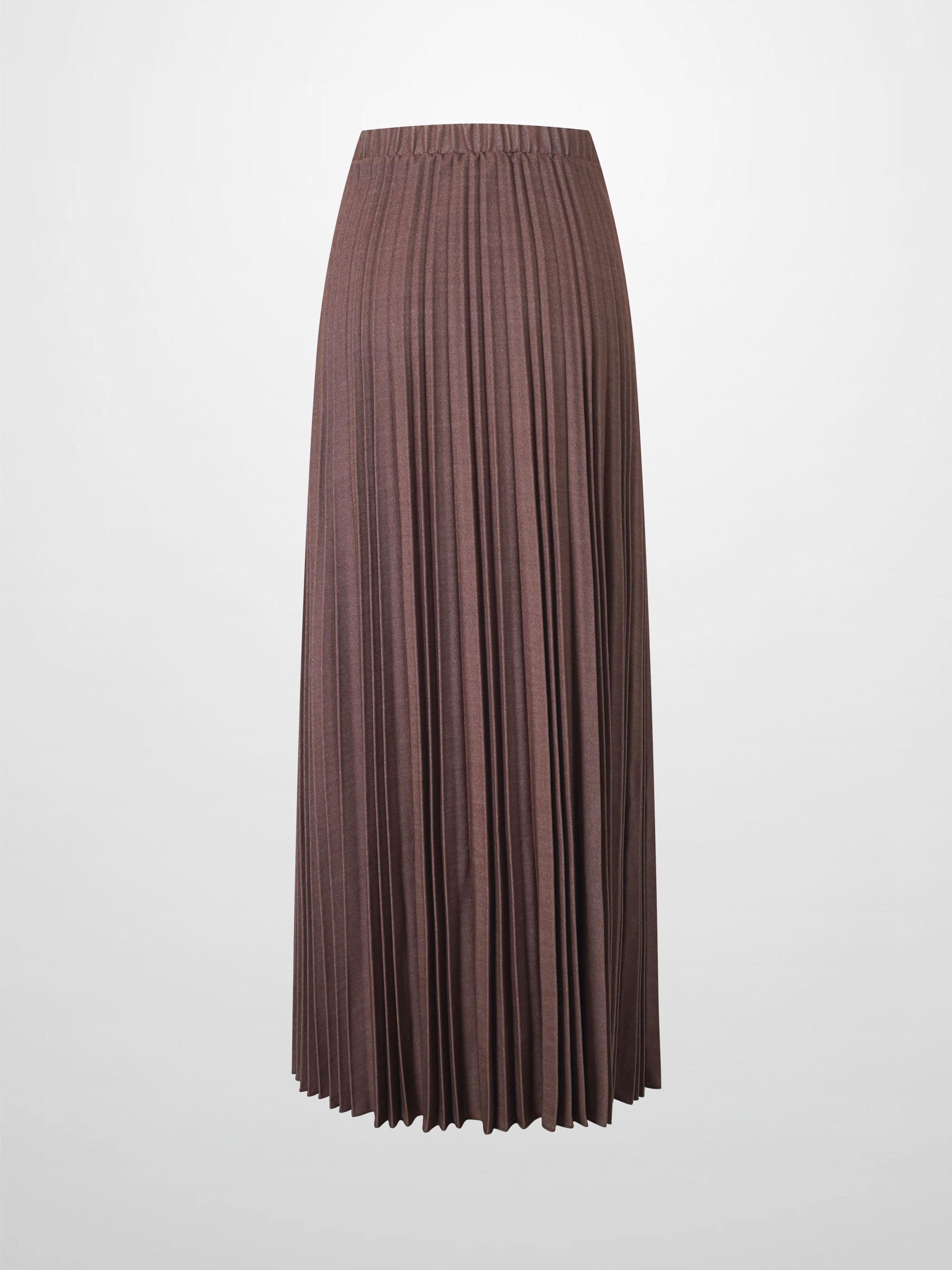 Thin Pleated Skirt-Dark Brown-1
