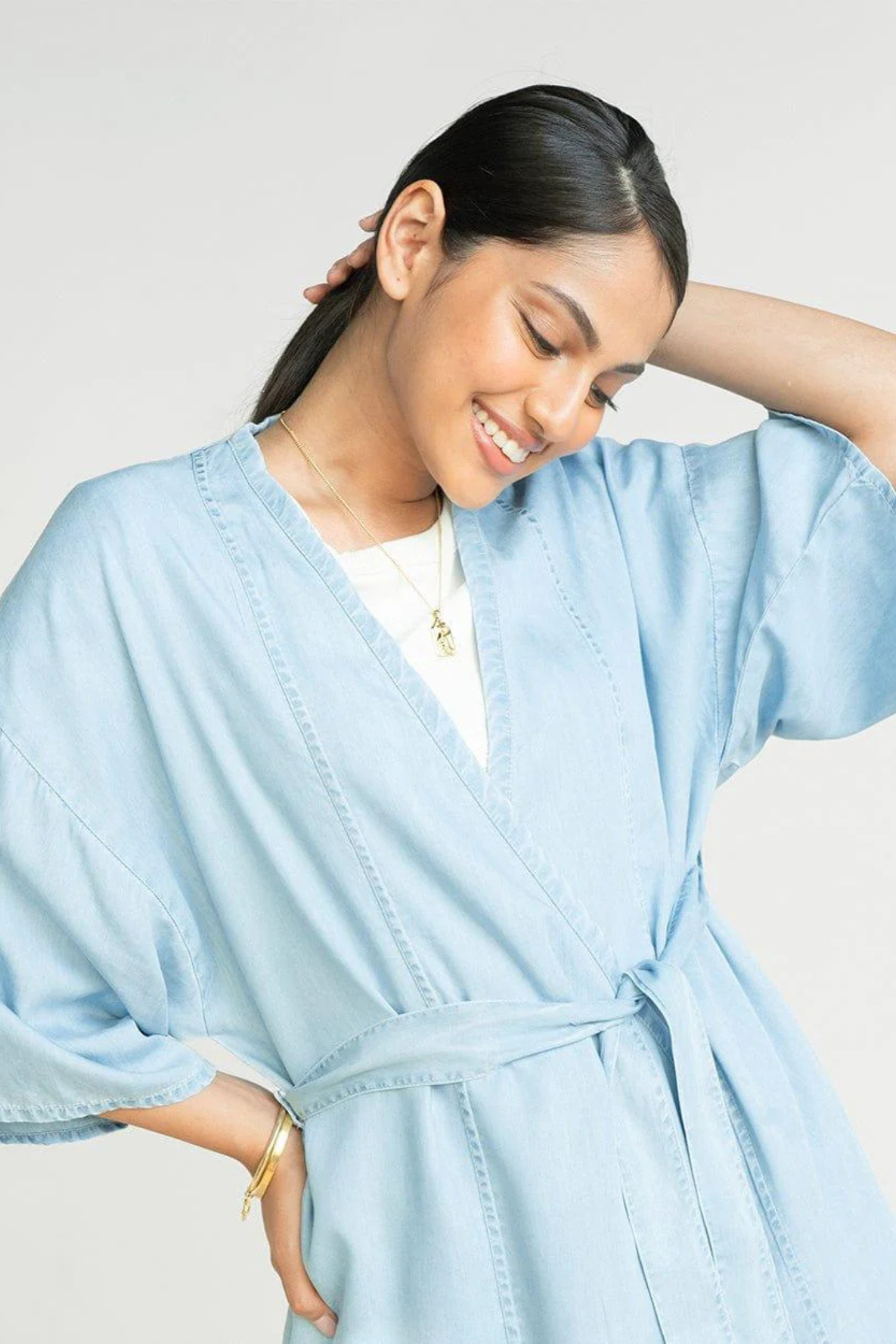 Wrapped In Happiness Set in Blue Denim-4