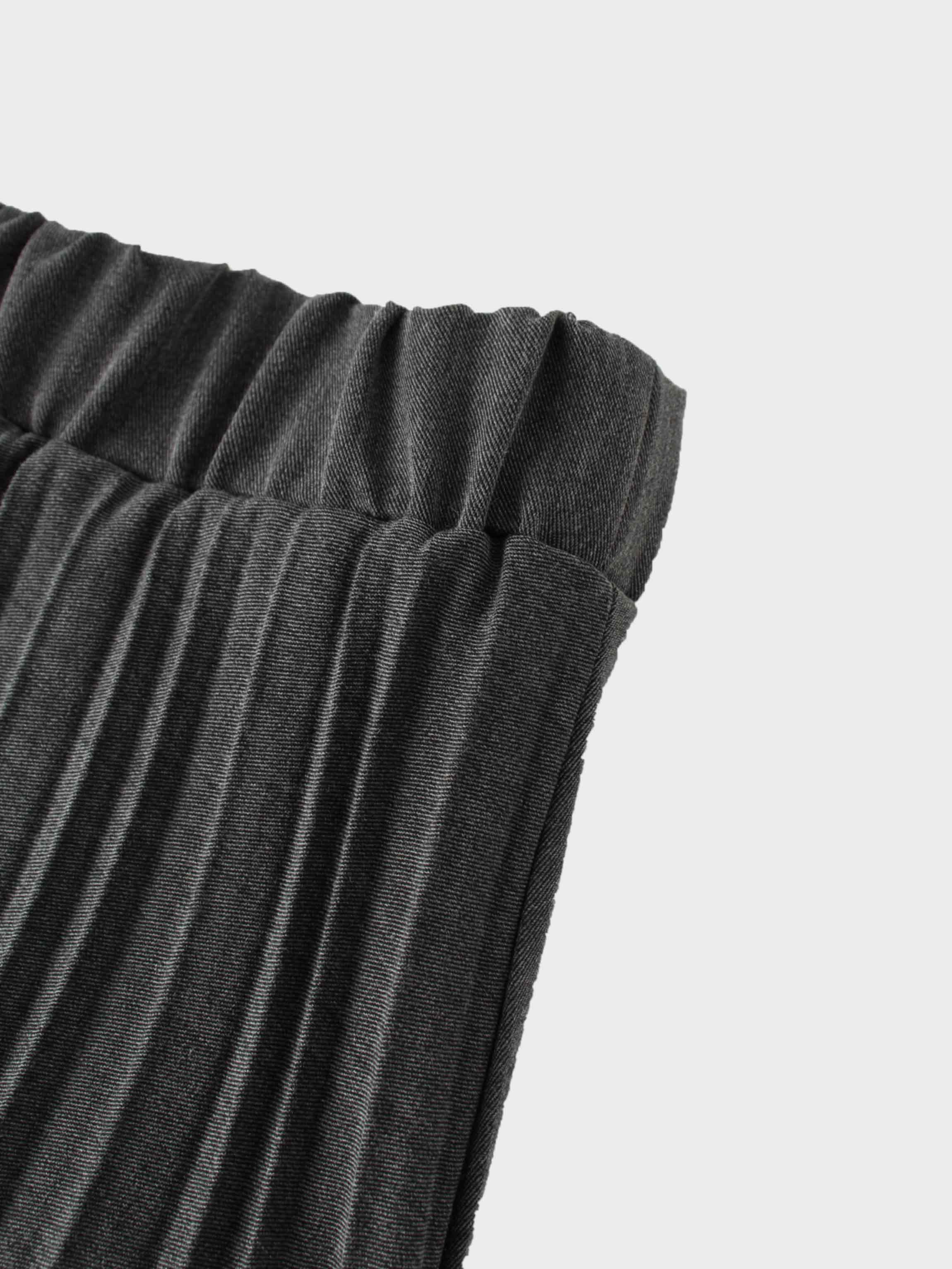 Mix Pleat Skirt-Denim Grey-3