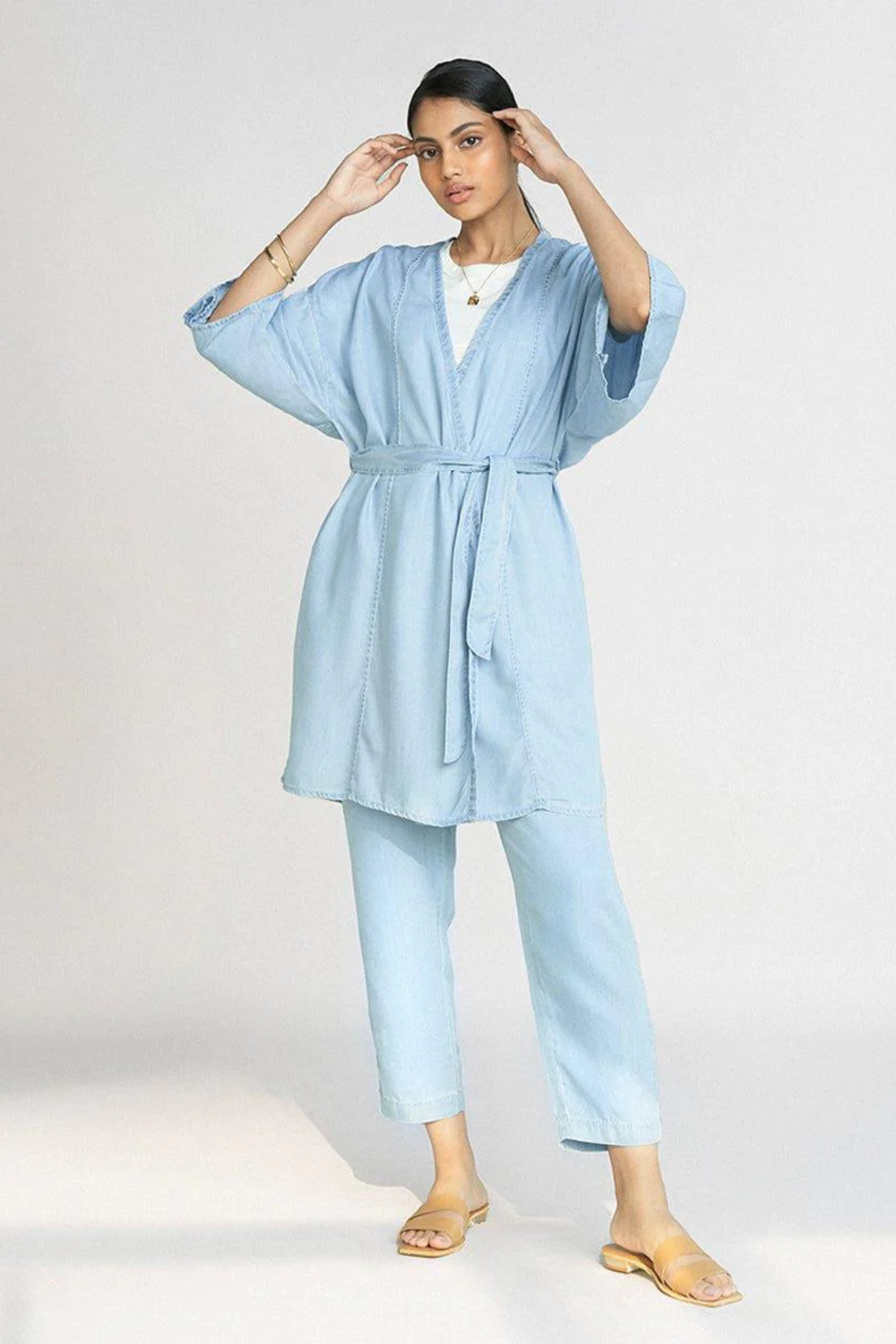 Wrapped In Happiness Set in Blue Denim-0