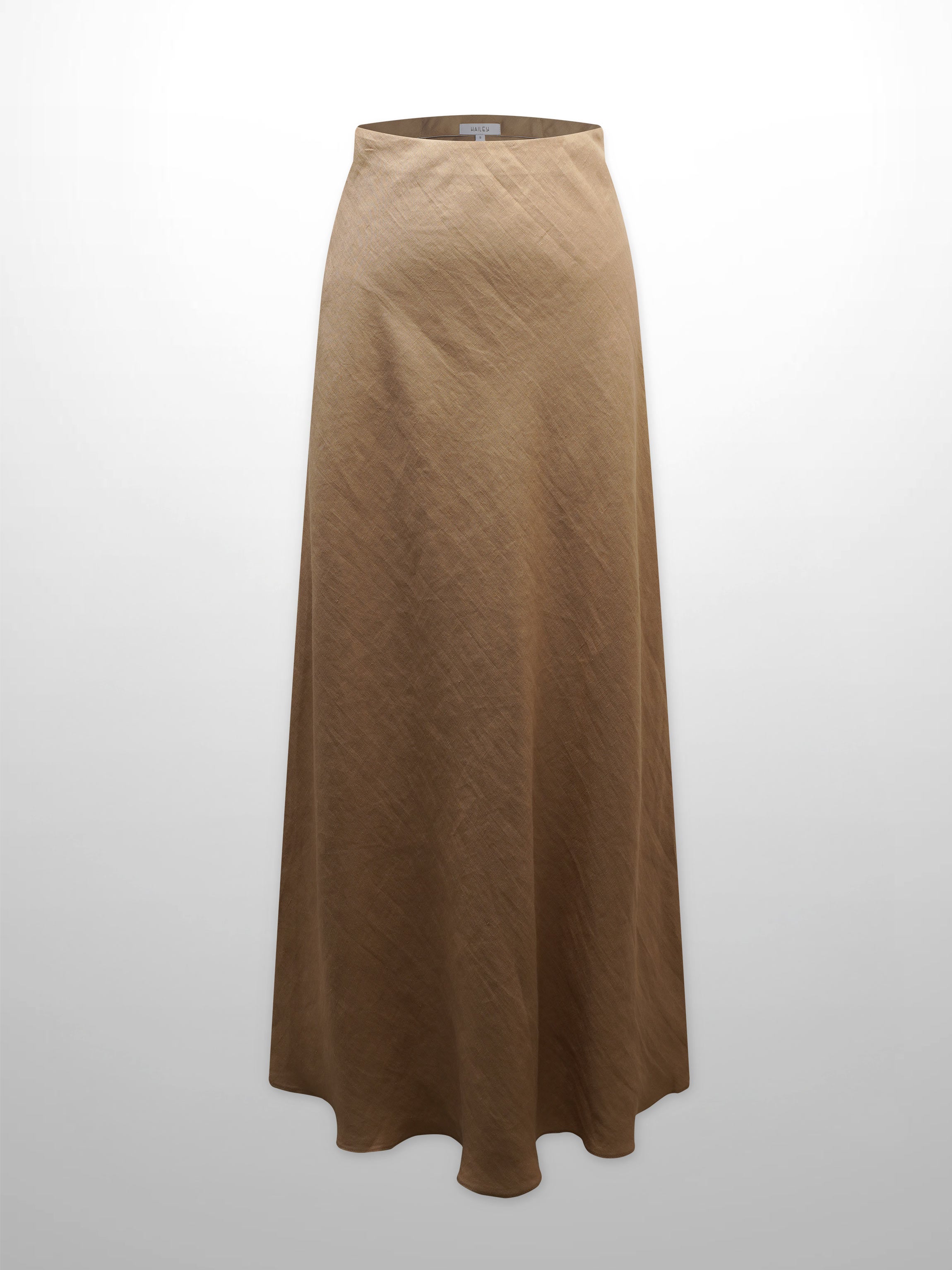 Linen Slip Skirt-Tan-1