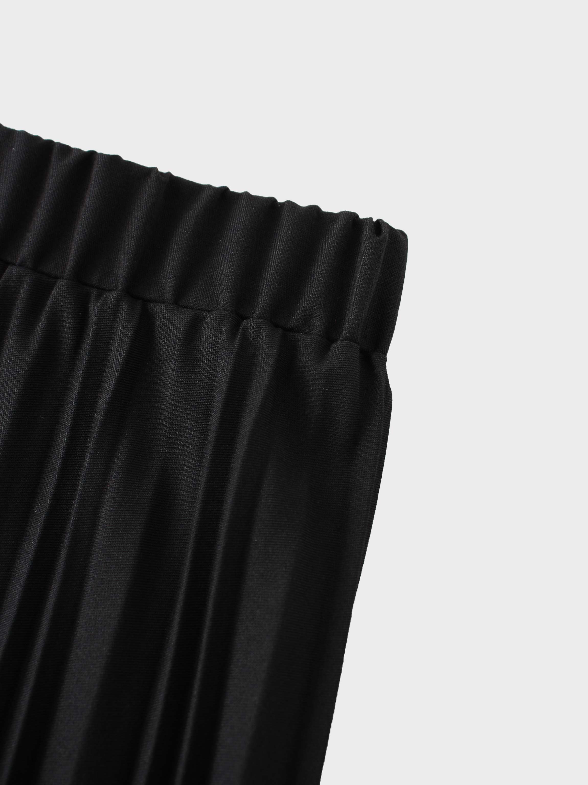 Mix Pleat Skirt-Black-3