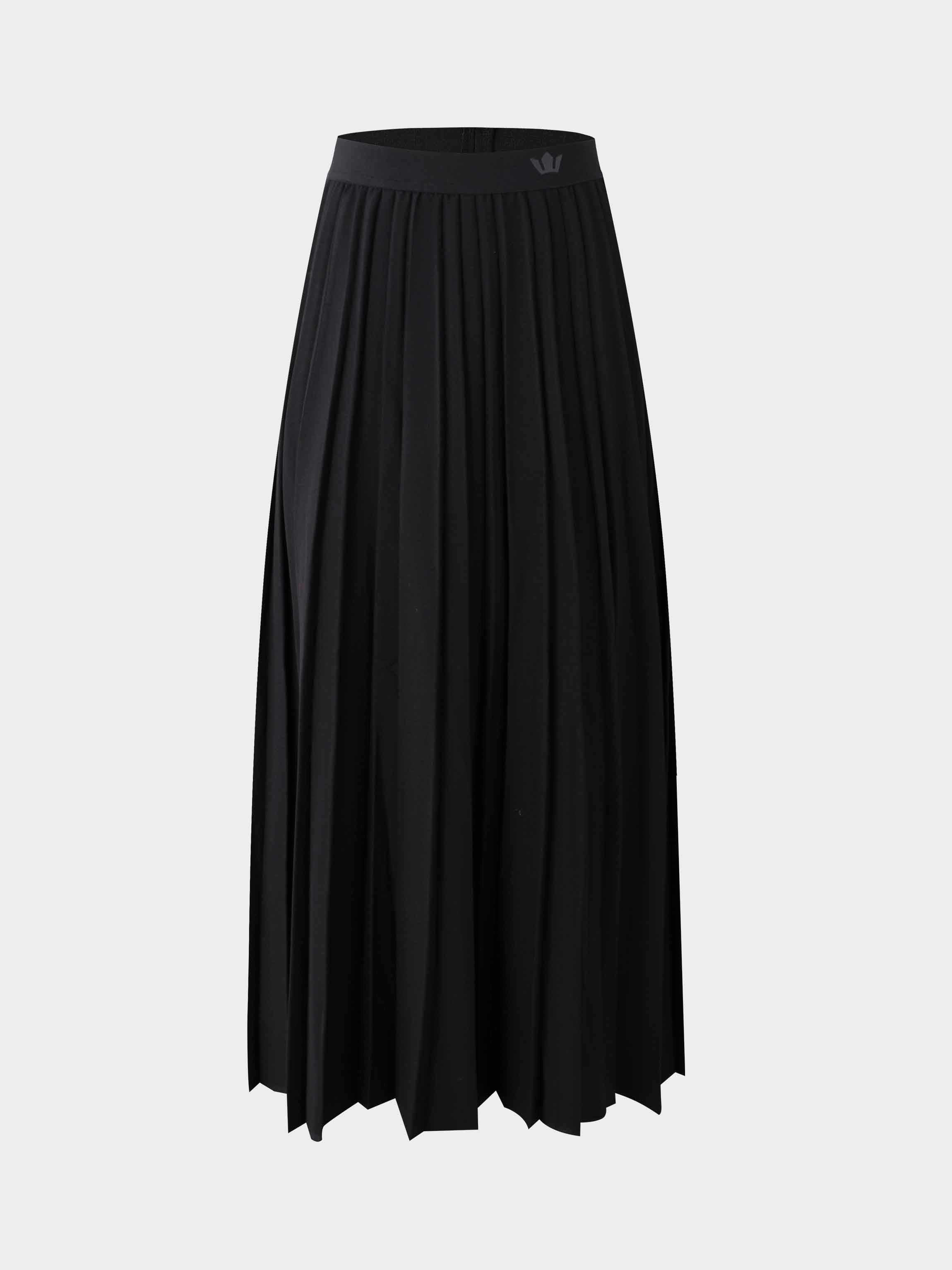 Marni Pleated Skirt 37"-Black/Dark Grey-0