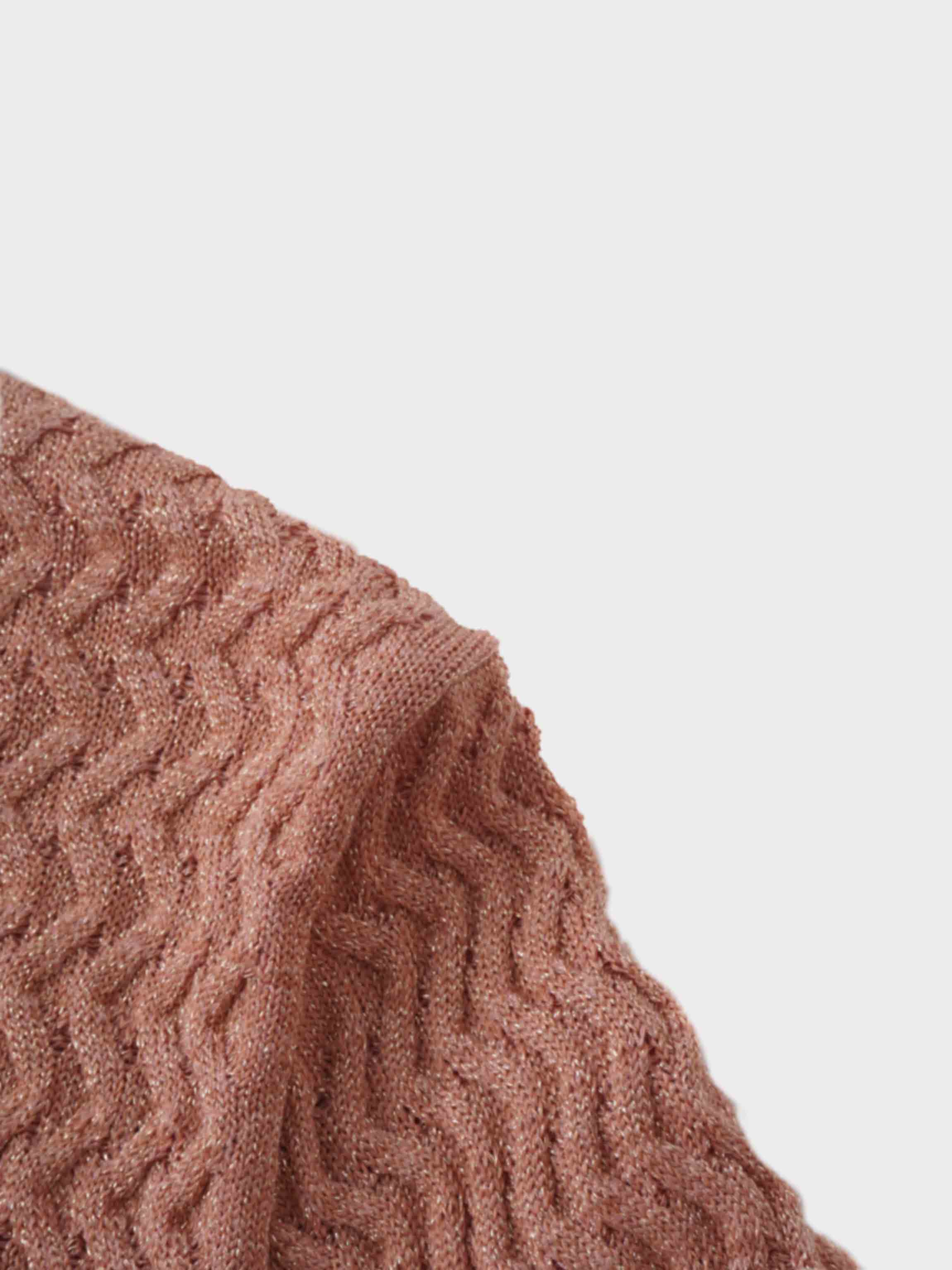 Textured Lurex Crew Sweater-Blush-4