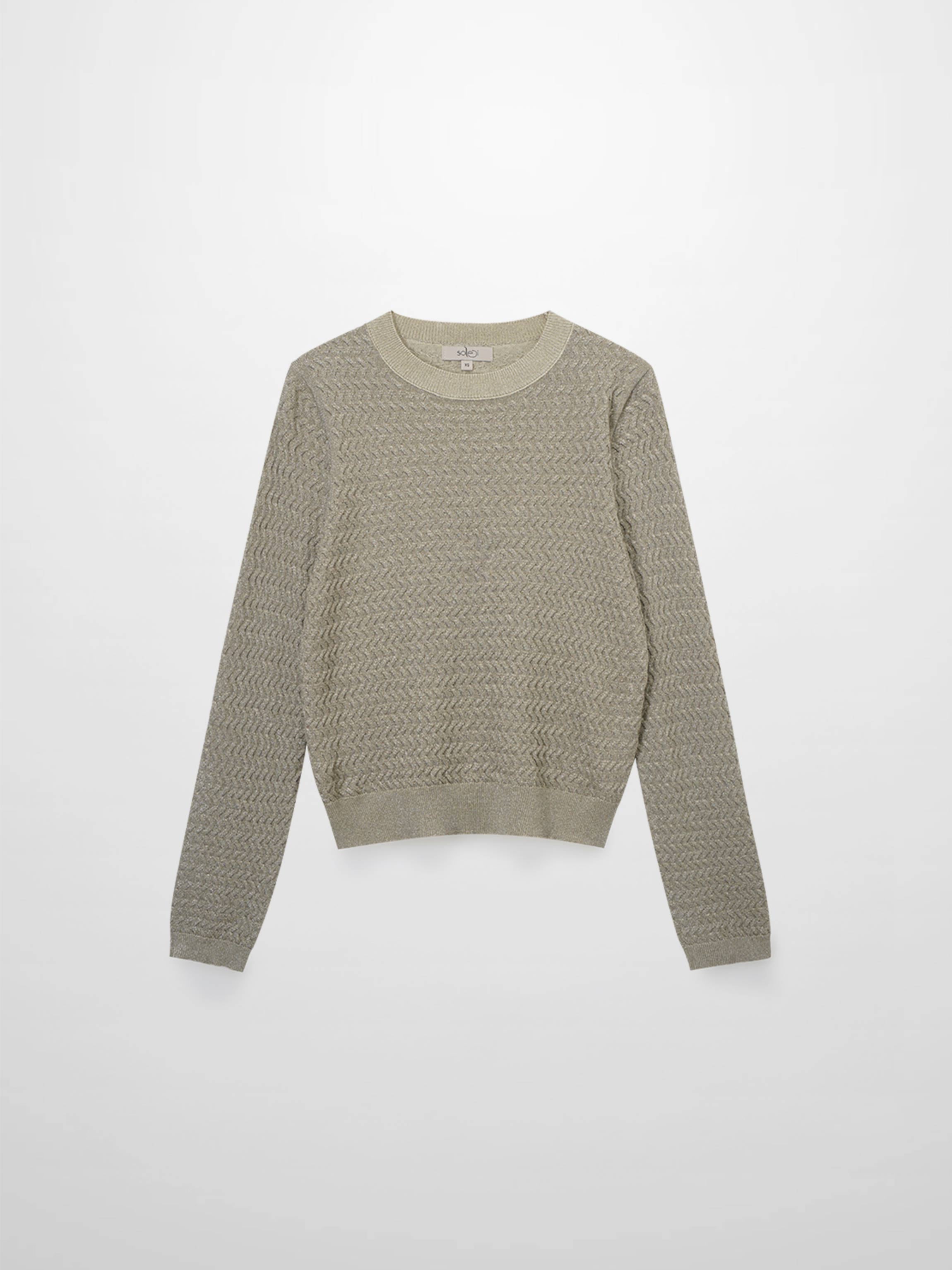 Textured Lurex Crew Sweater-Ivory-1