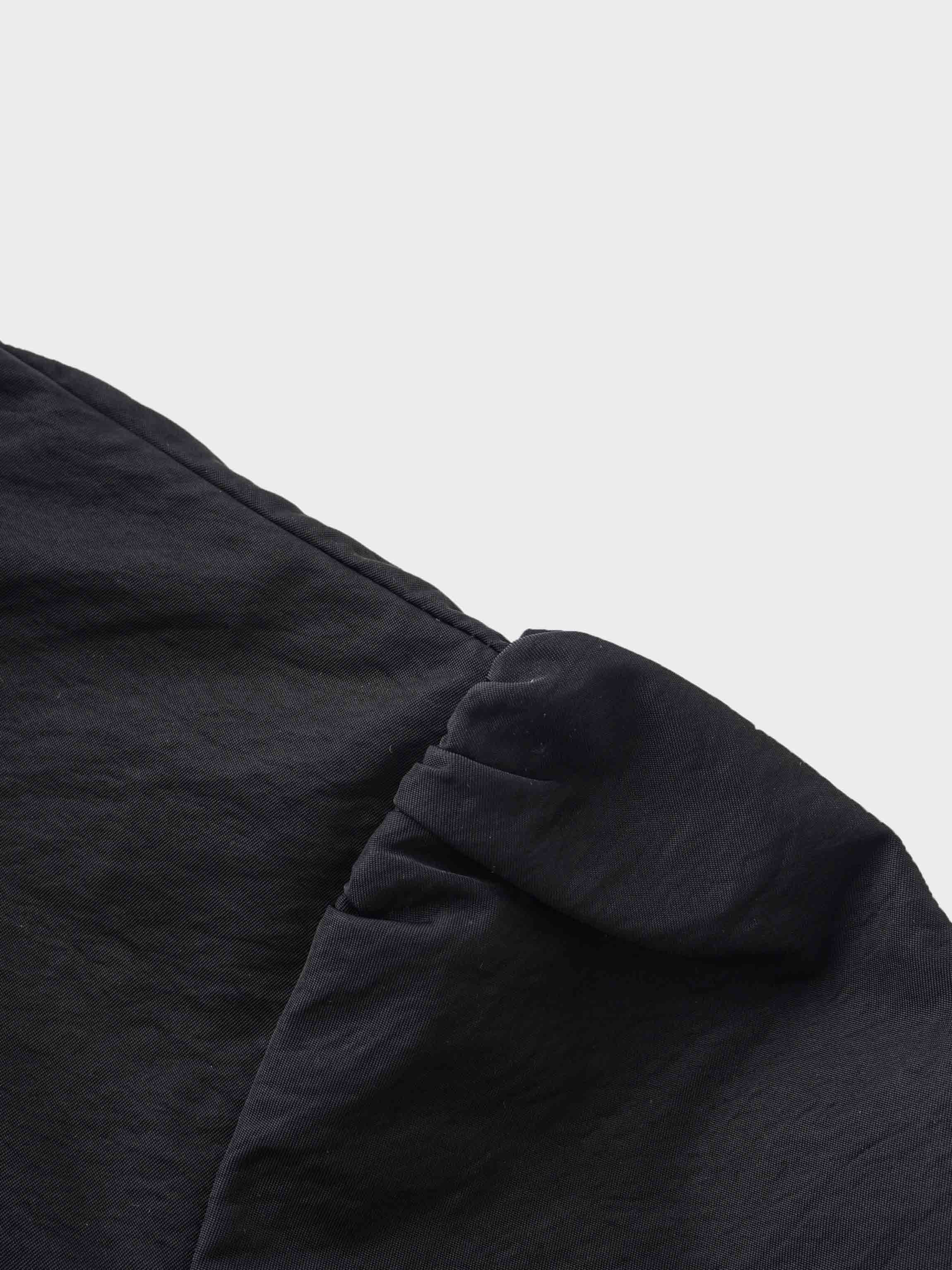 Bubble Sleeve Taffeta Top-Black-4