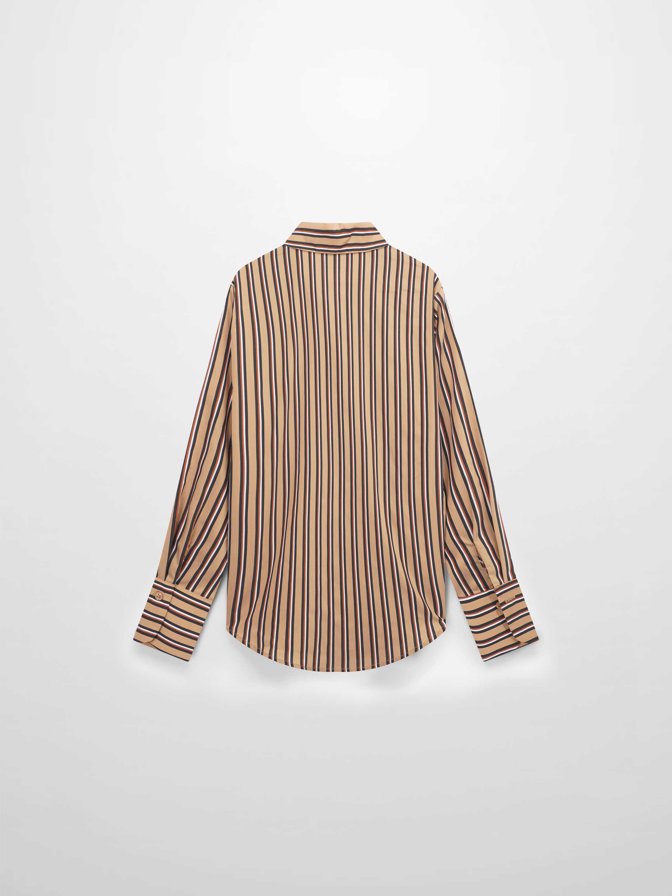 Striped Cotton Blouse-Tan Stripe-2
