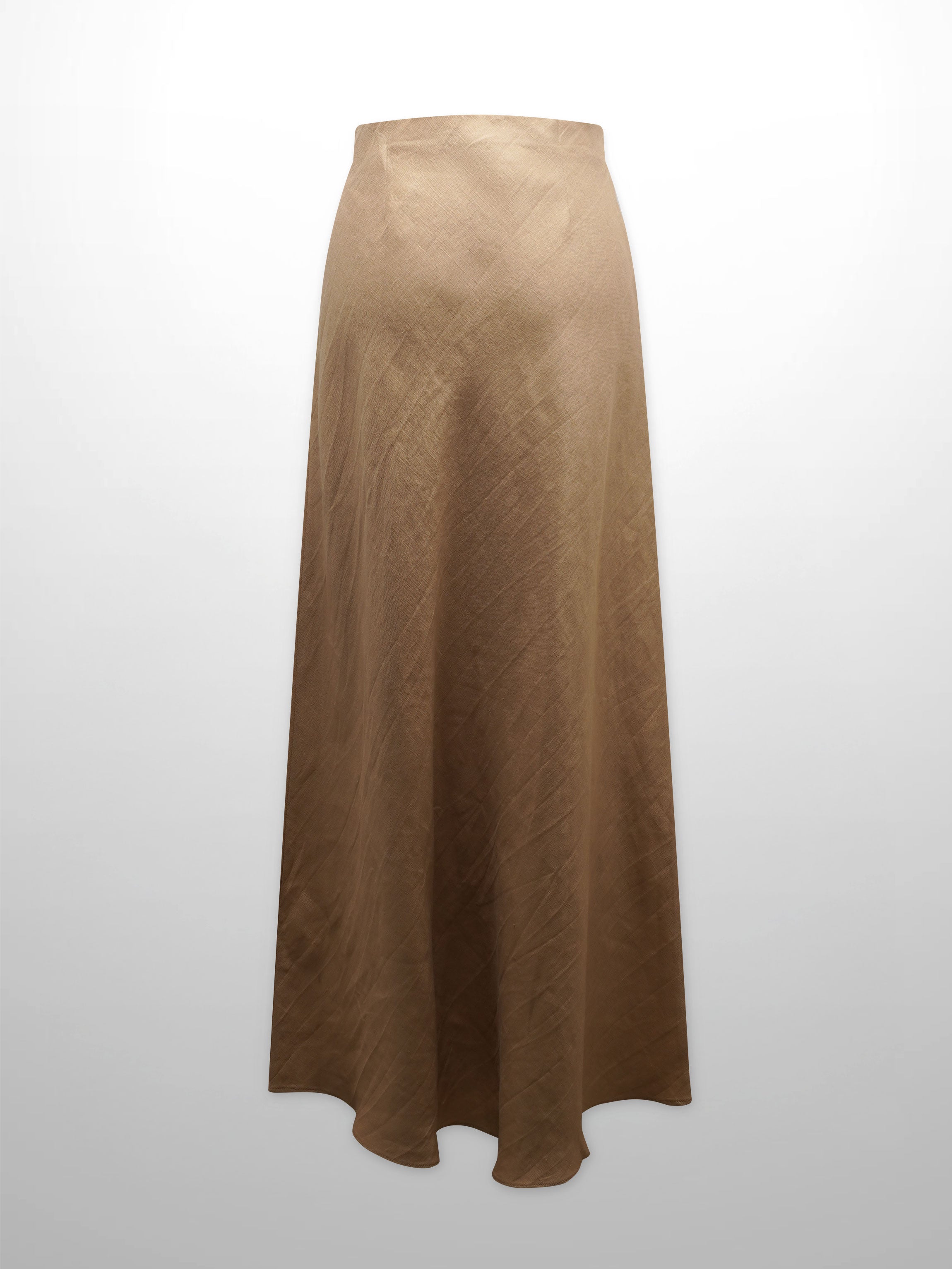 Linen Slip Skirt-Tan-2