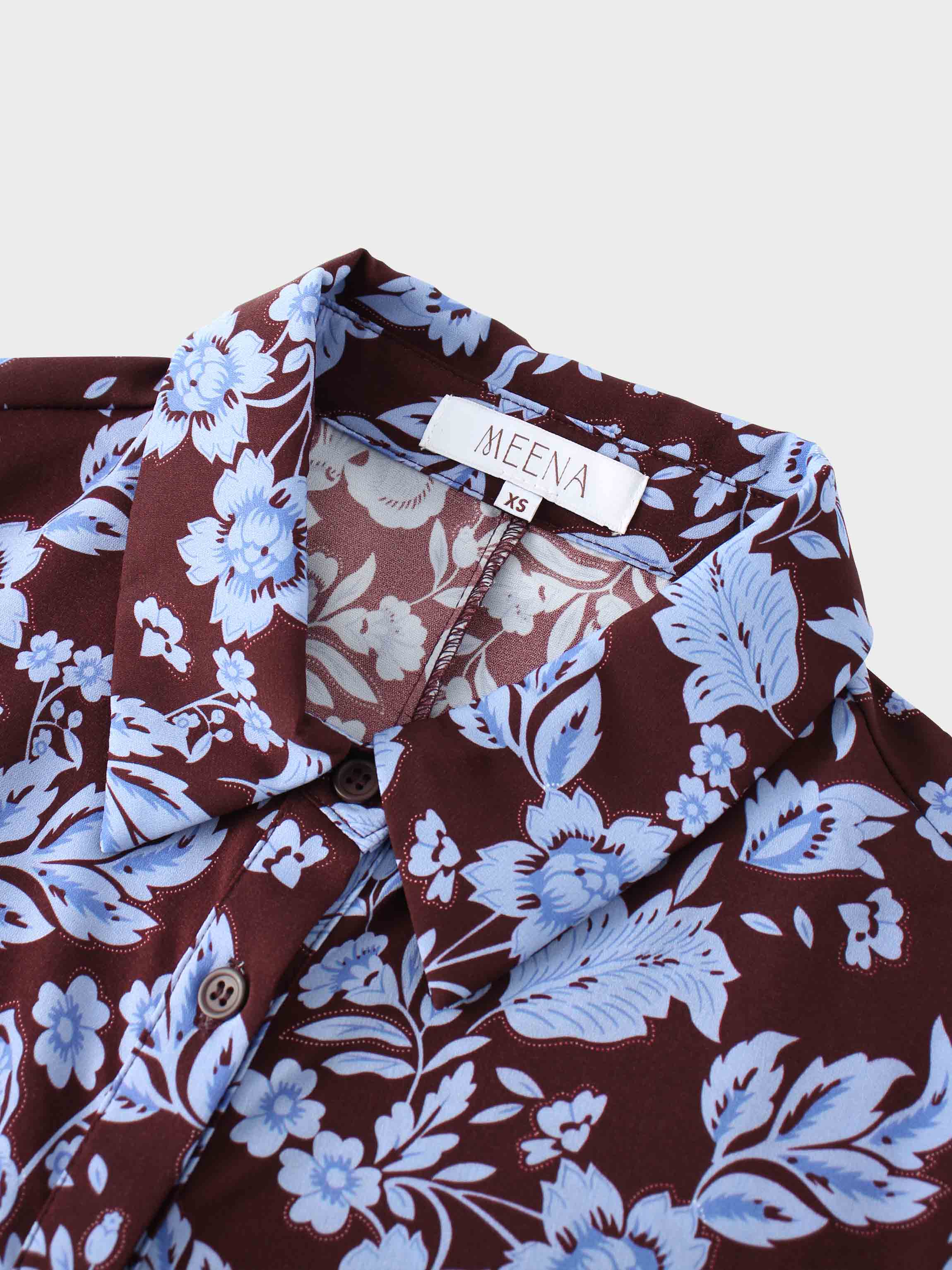 Front Shirred Shirtdress-Lilac Floral-3
