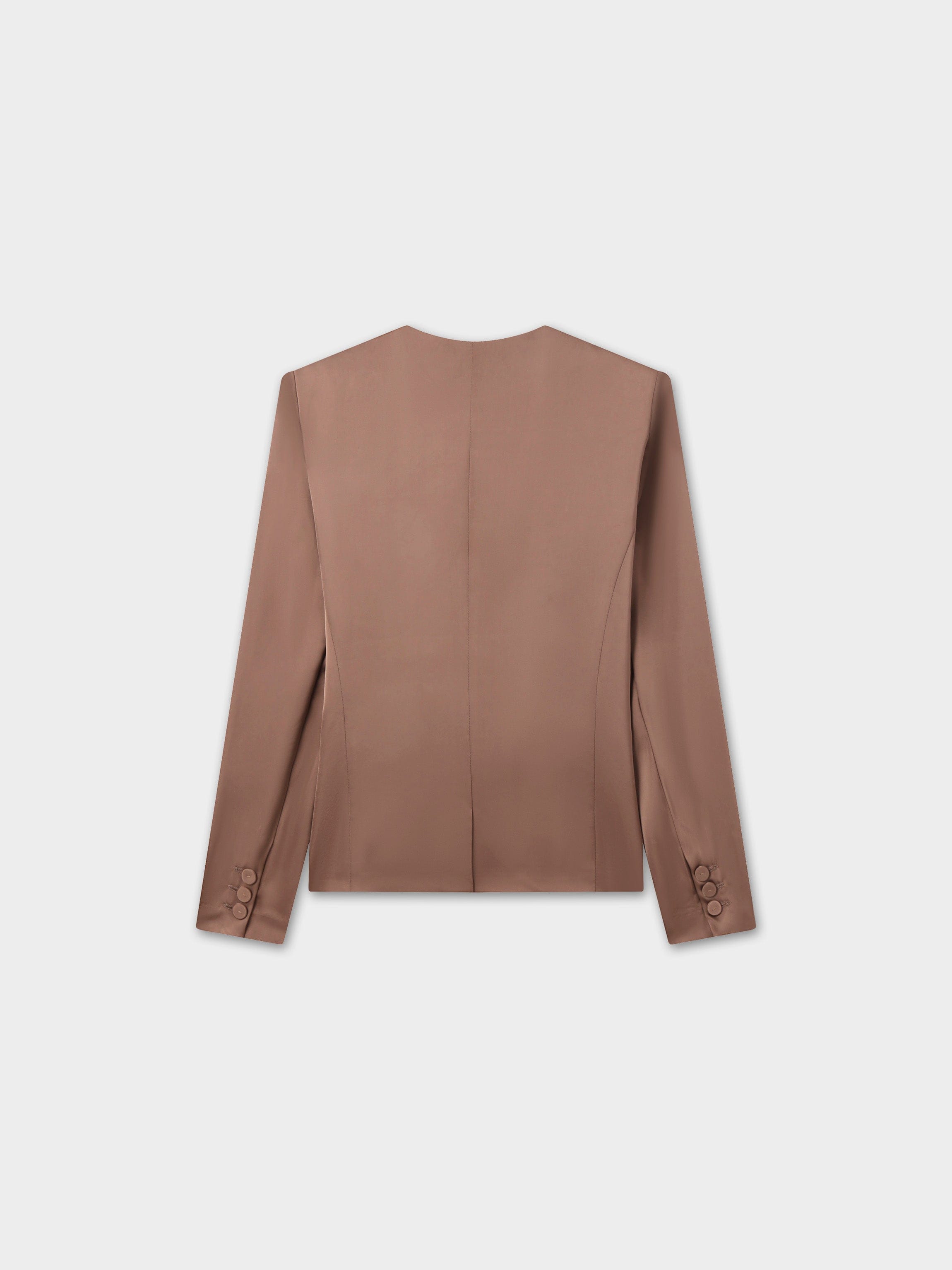 Satin Evening Blazer-Taupe-2