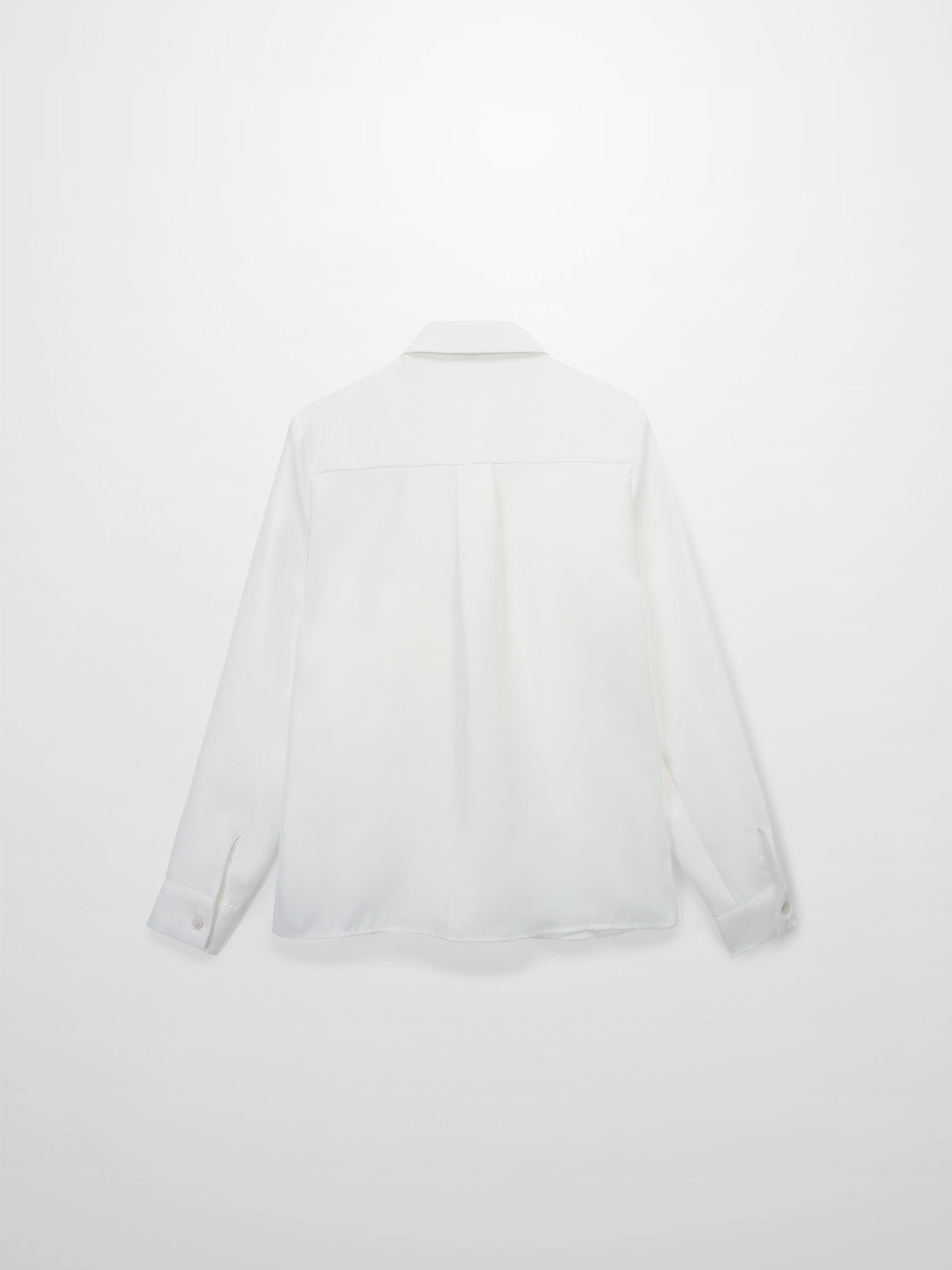Pintuck Button Down Blouse-White-1