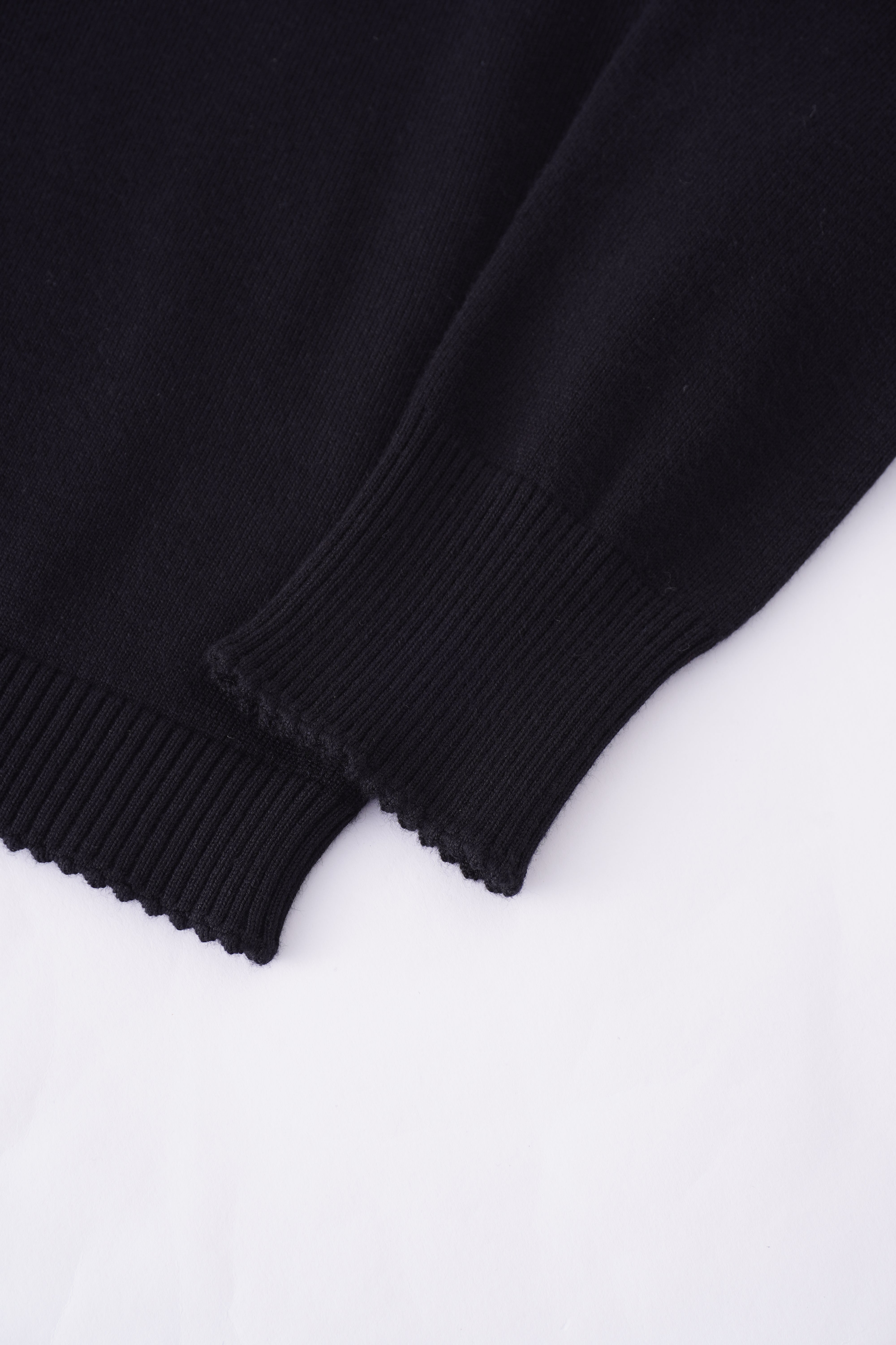 Trim Detail Crew Crop Cardigan-Black-4