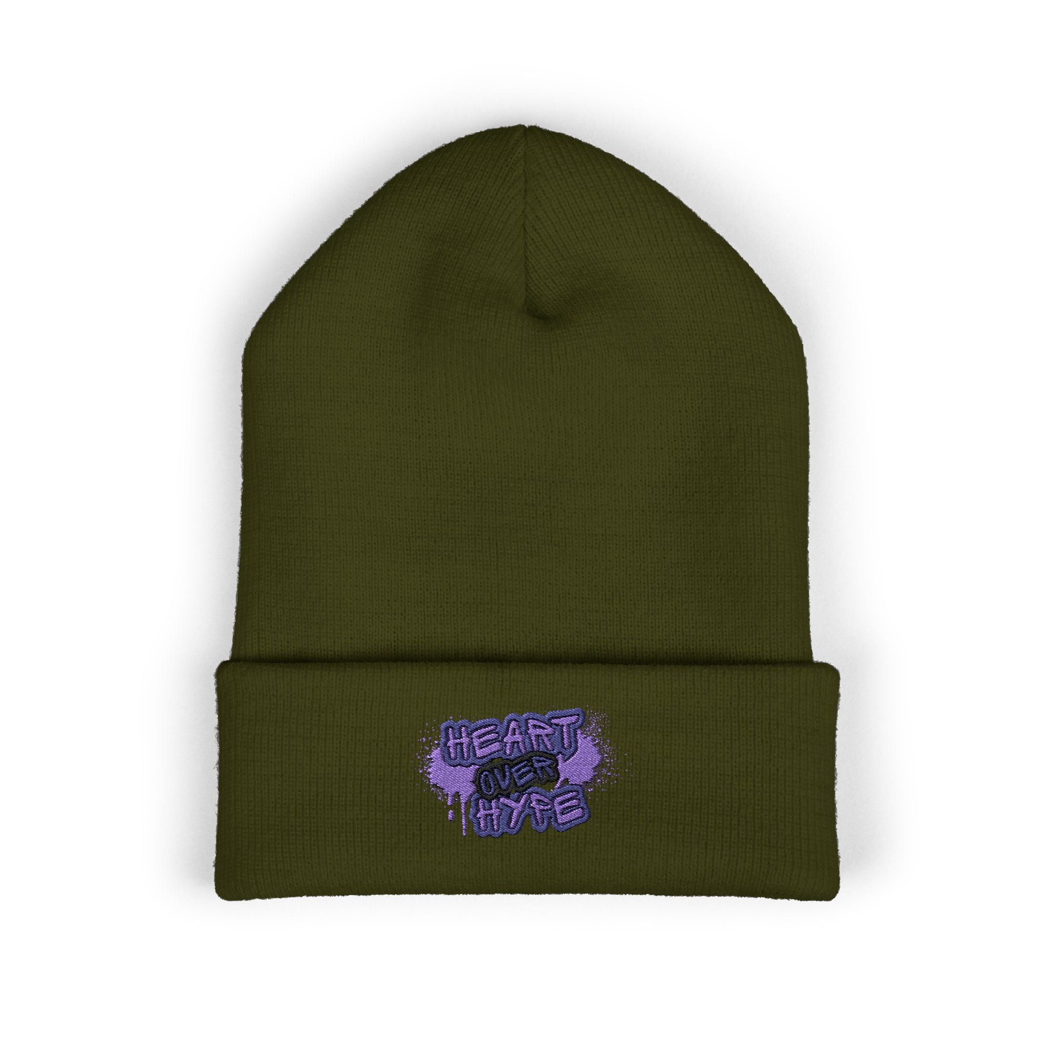 Heart Over Hype Cuffed Beanie (Embroidered)